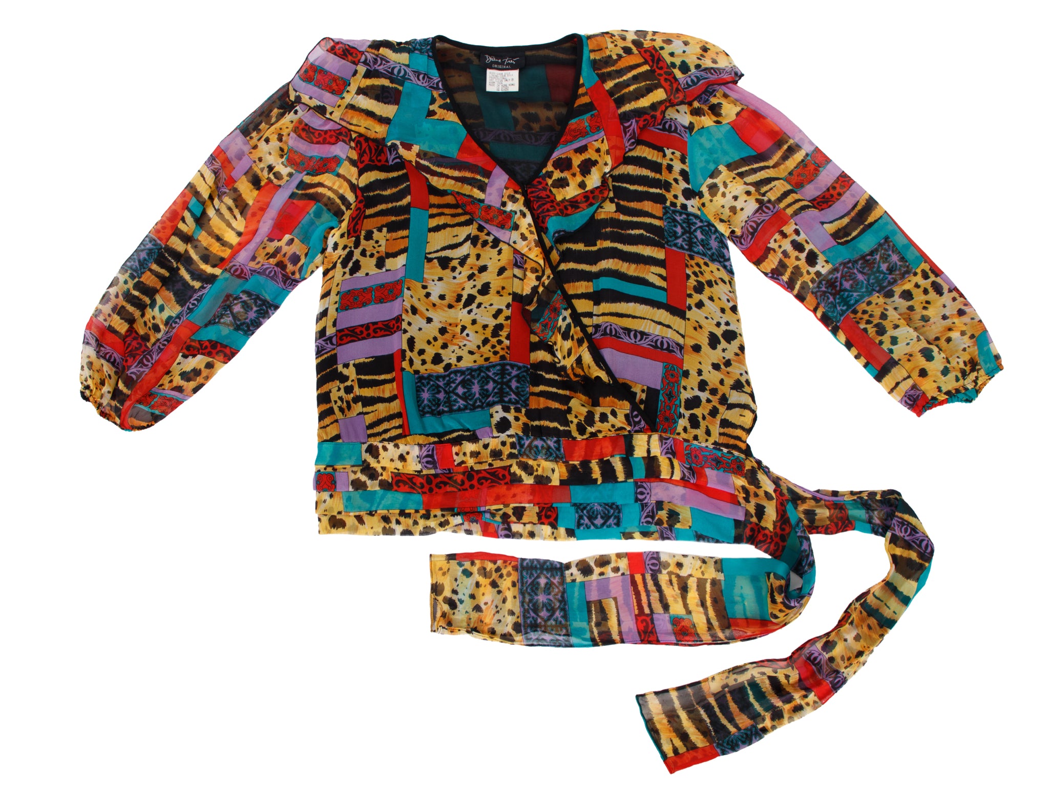 Diane Freis Silk Chiffon Print Top