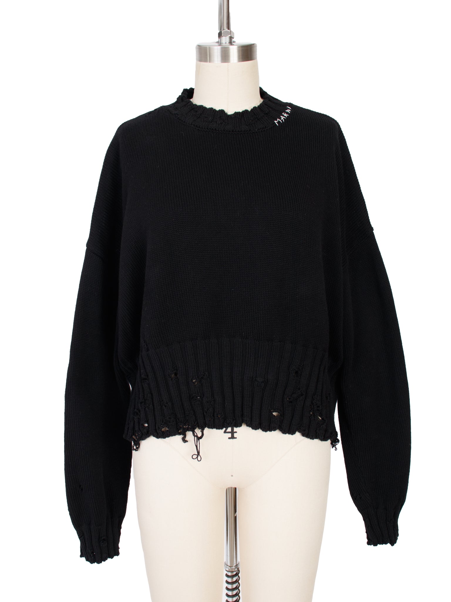 MARNI 22aw ステッチデザインロゴニット Marni Distressed Logo Stitch Sweater – Mercy Vintage