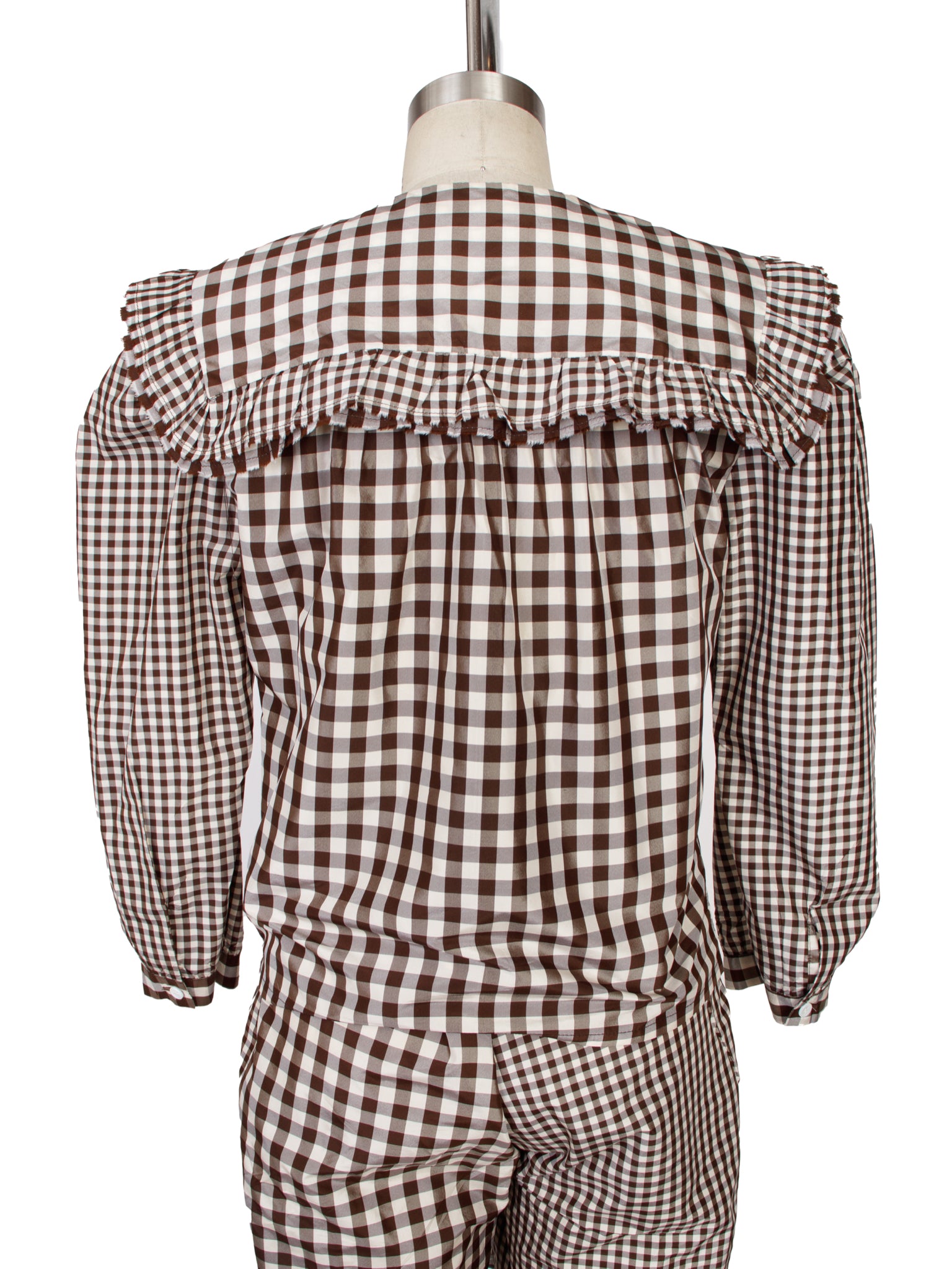 Chelsea Mak Silk Taffeta Gingham Pant Set