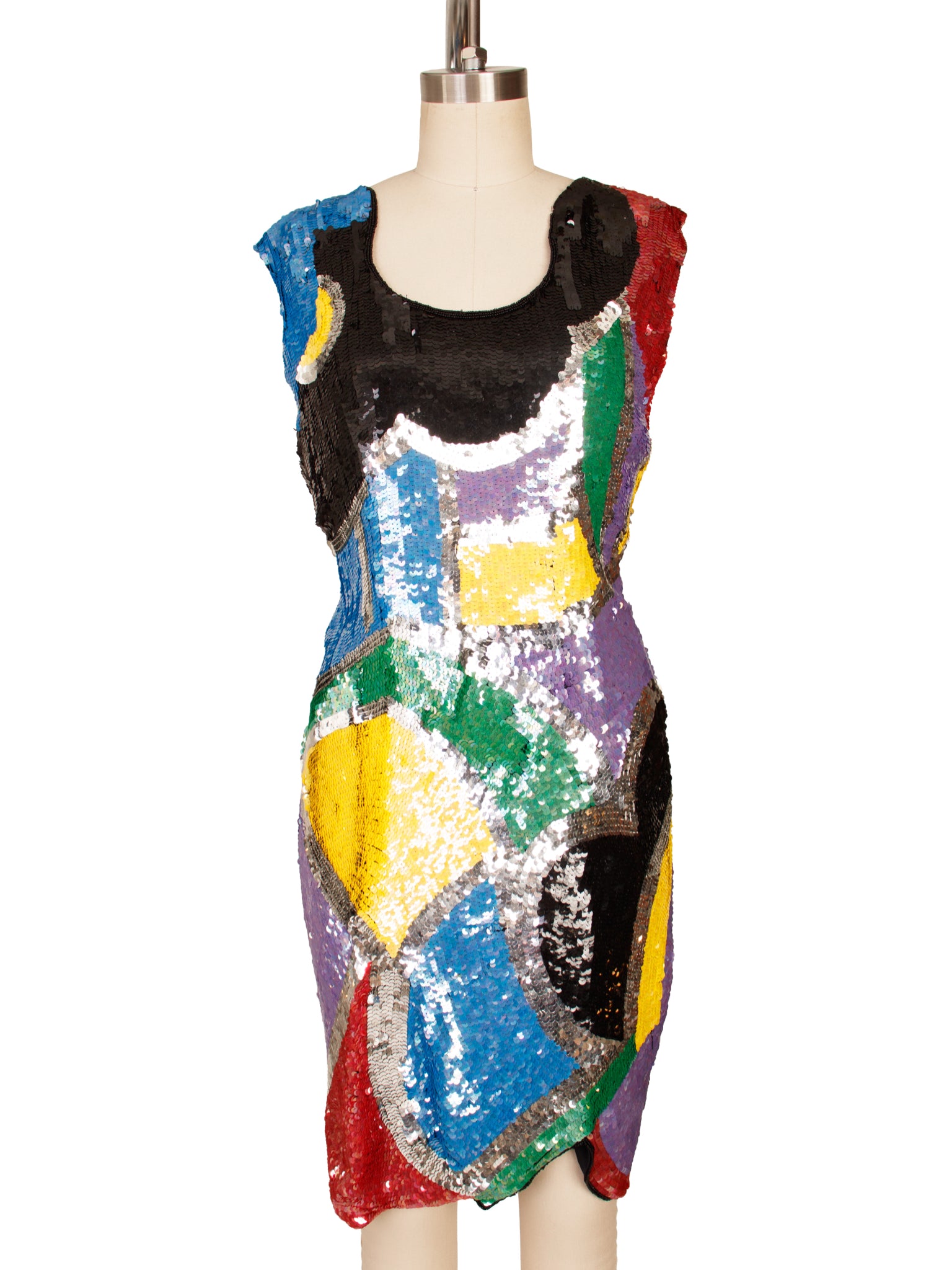 1980s Sequins Originals Geometric Dress