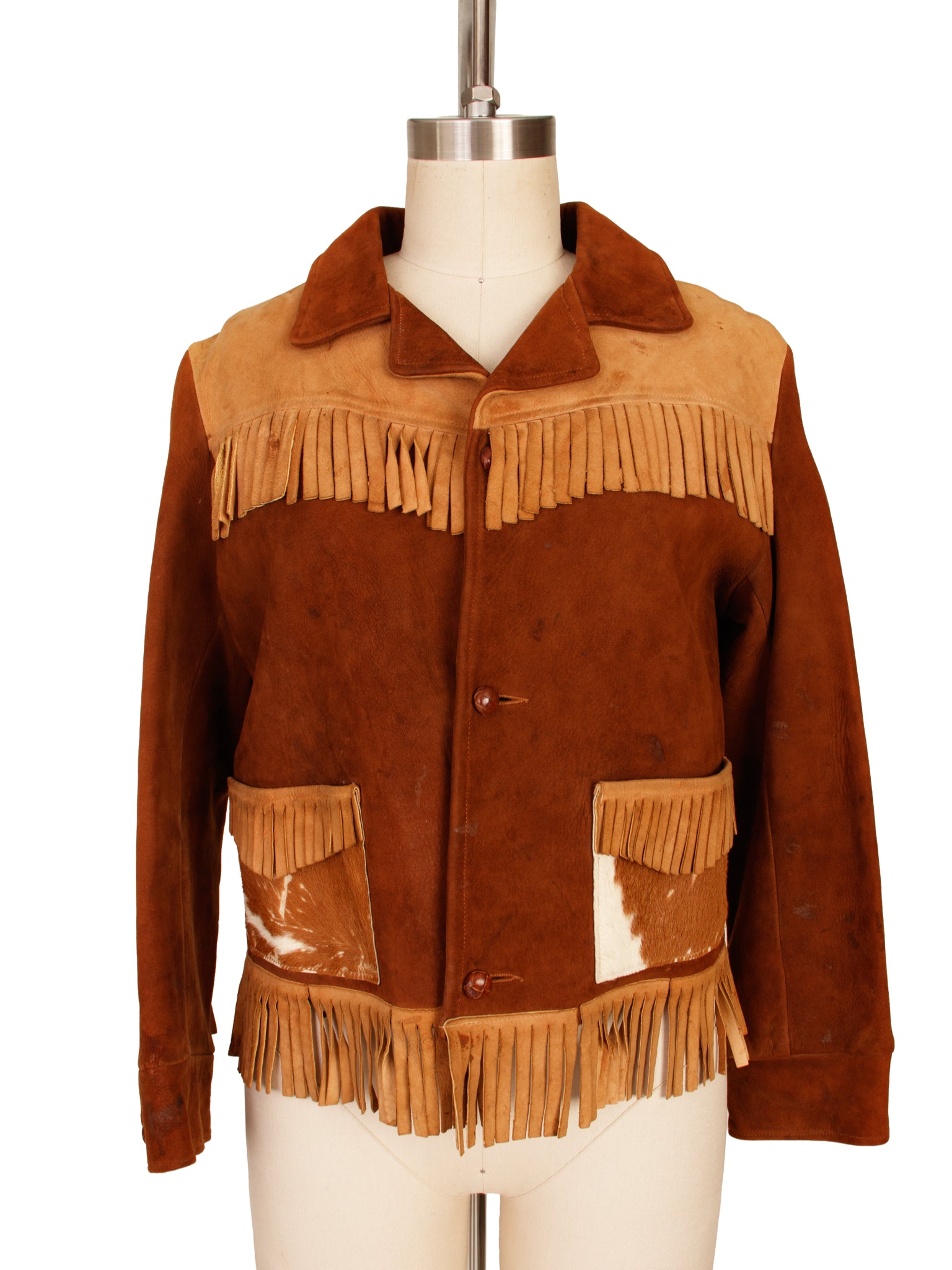 Suede & Cow Patch Fringe Jacket