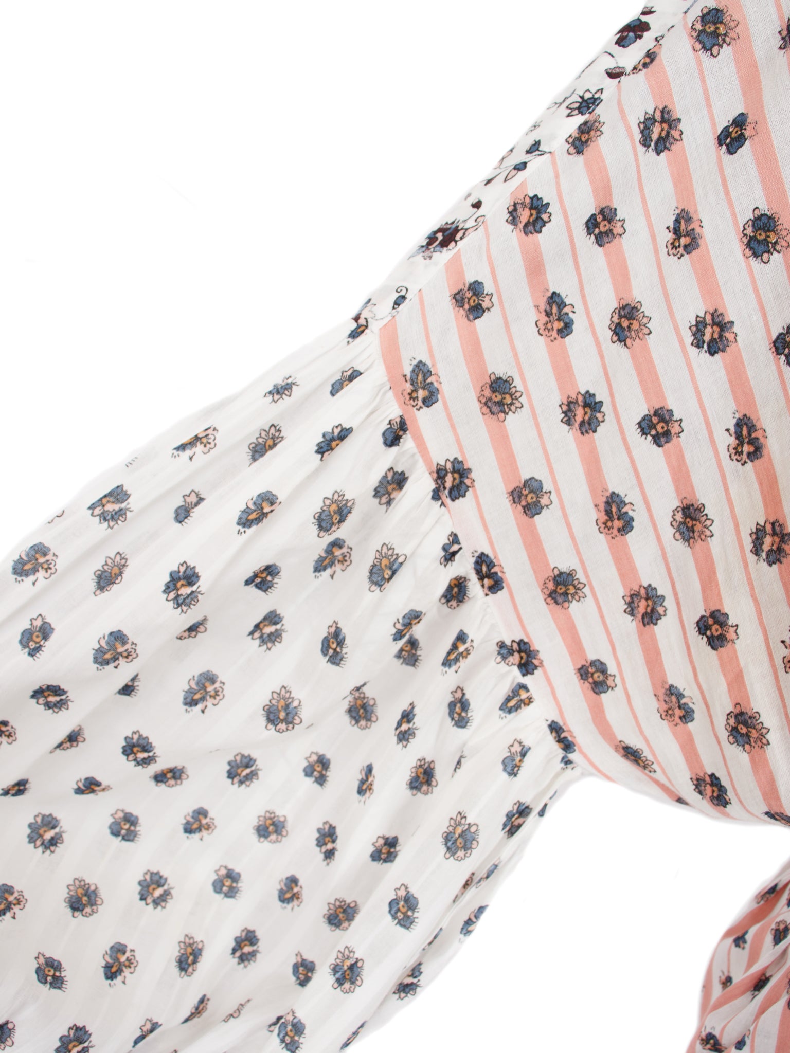 Ulla Johnson Cotton Gauze Floral Striped Dress