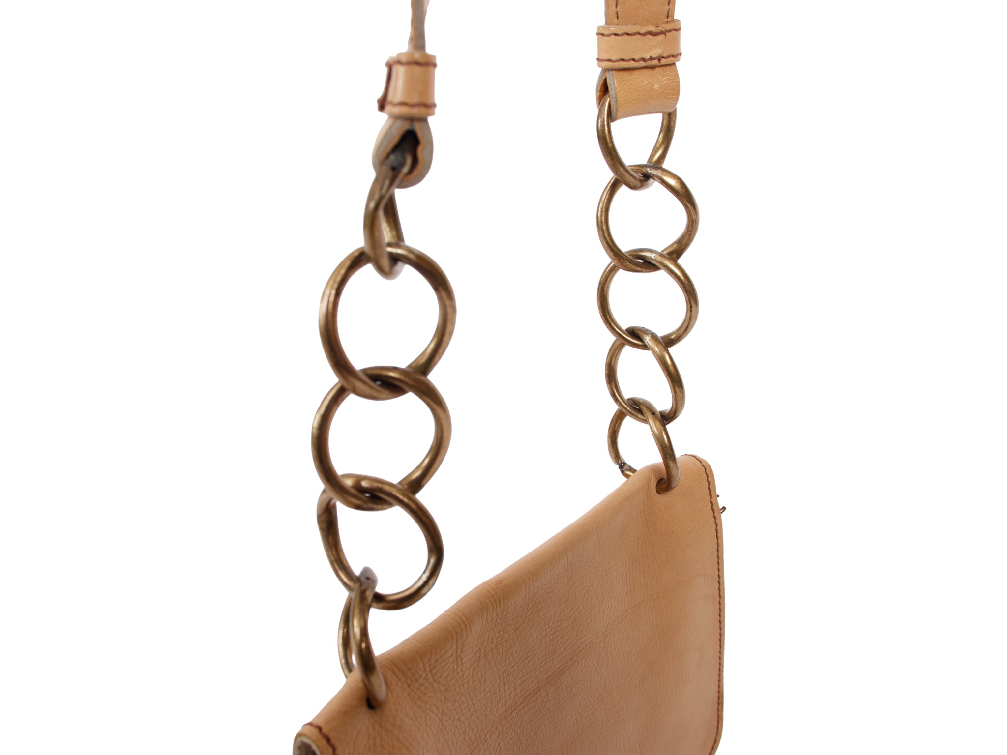 1997 Miu Miu Leather Messenger Buckle Bag