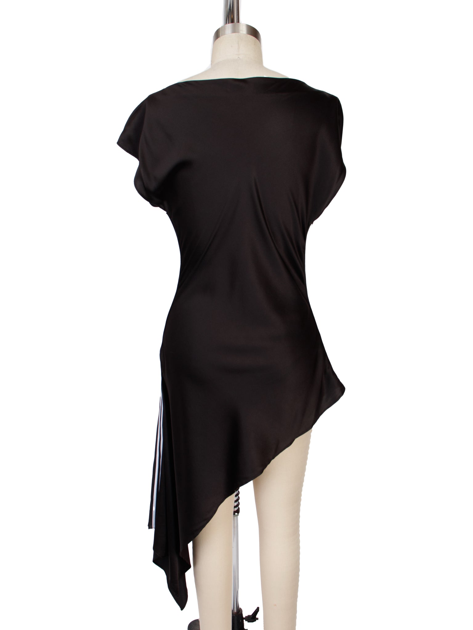 Ruti Silk Atheletic Stripe Asymmetrical Top