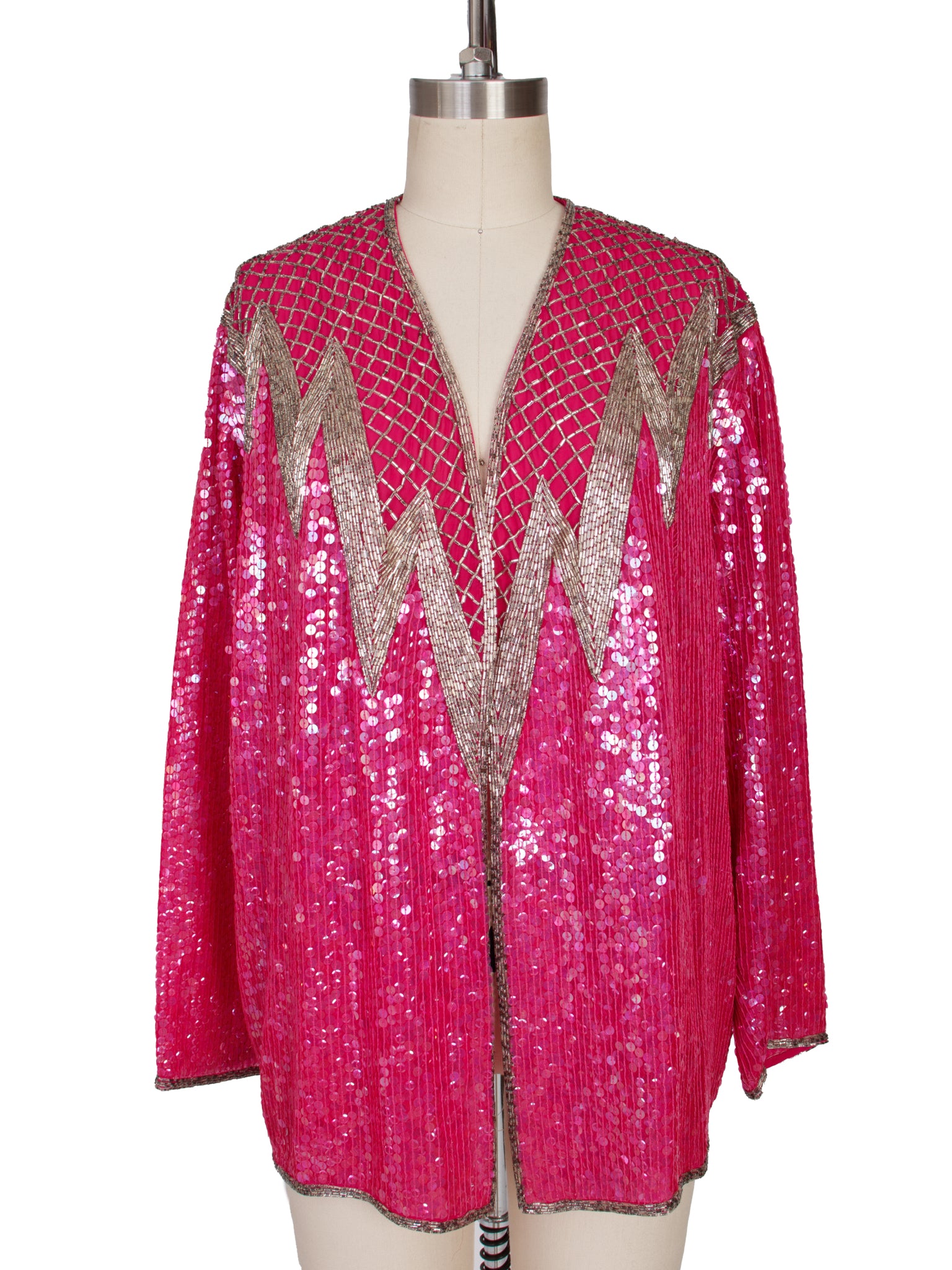 1970s Halston III Silk Beaded & Sequin Jacket