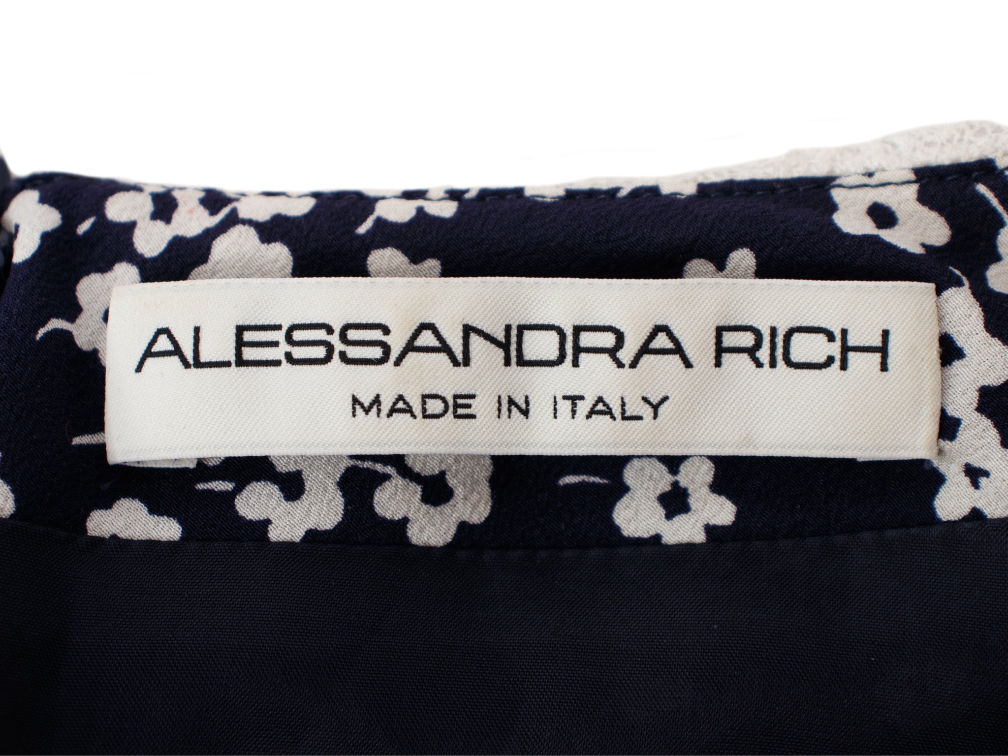 Alessandra Rich Silk & Lace Collar Mini Dress