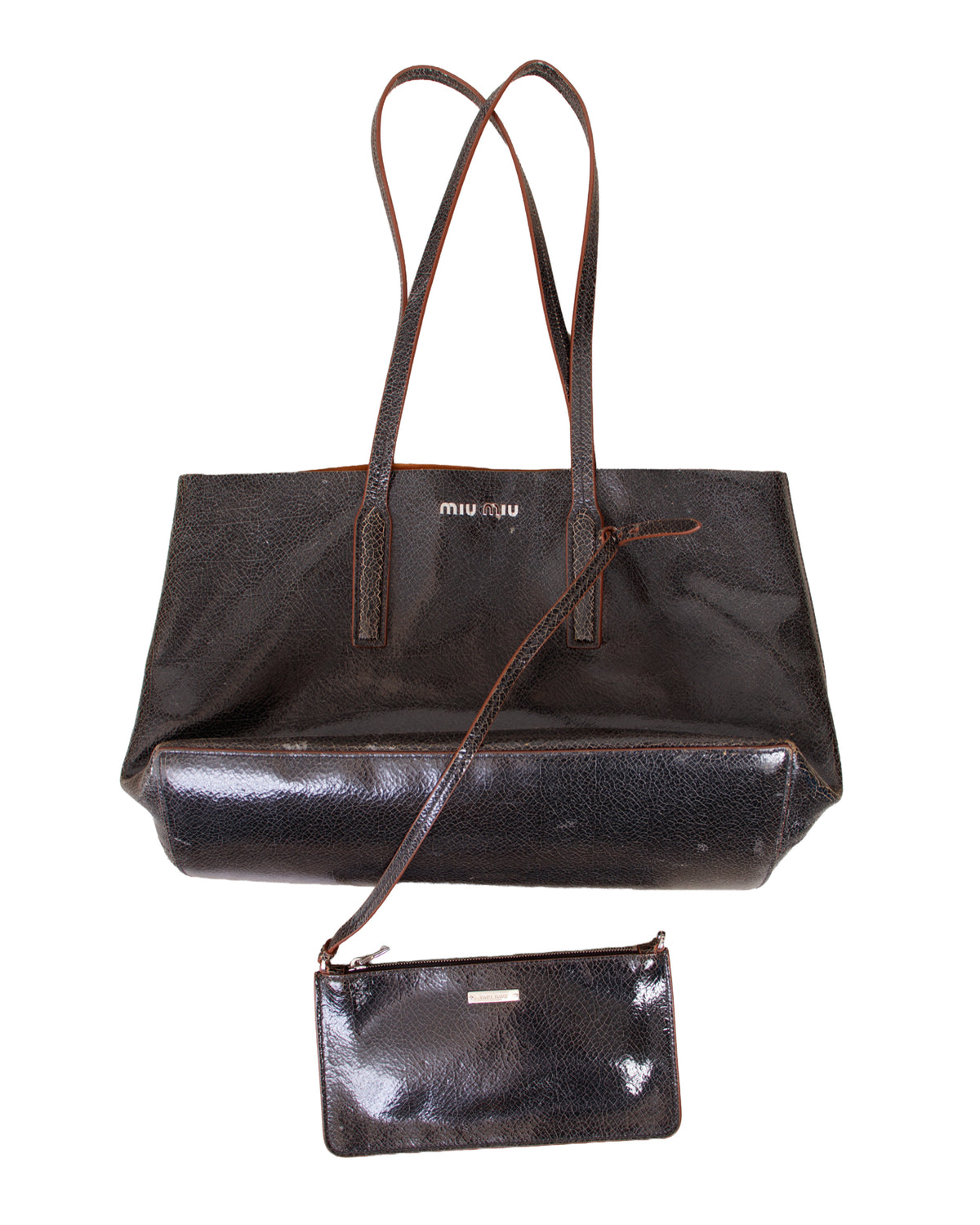 Miu Miu Cracked Leather Tote