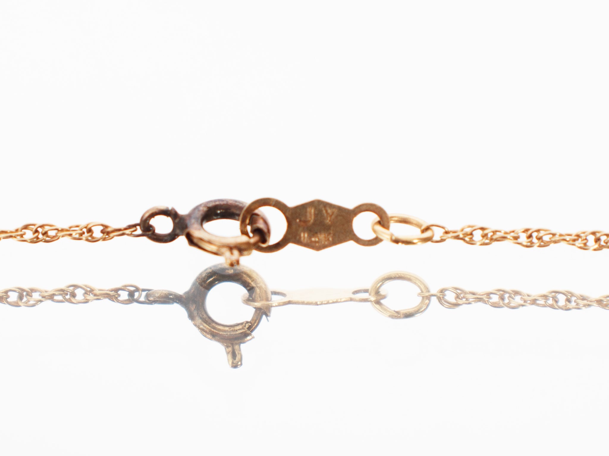 14K Rope Chain & Teardrop Garnet Necklace