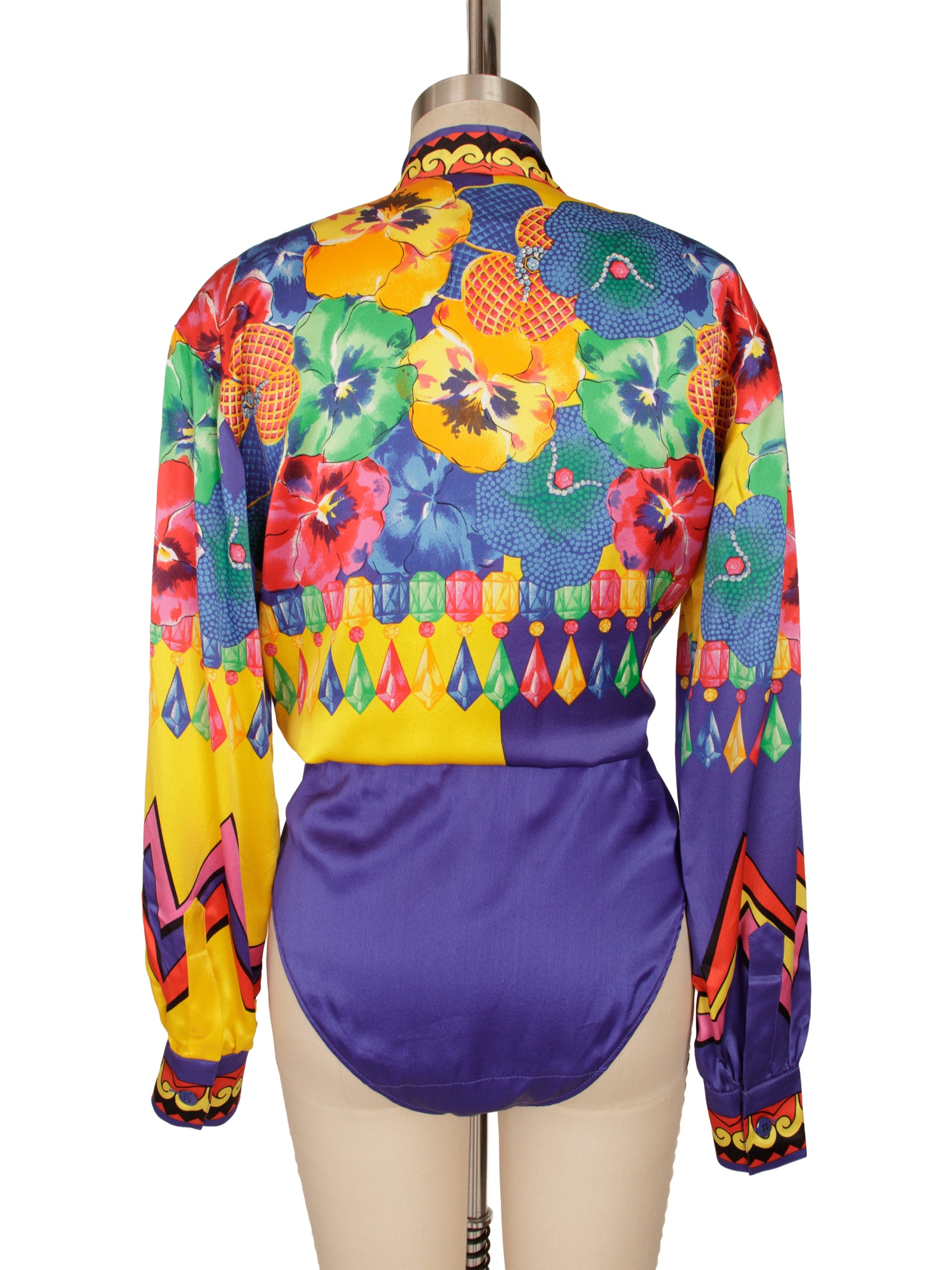 Escada Silk Jewel Print Bodysuit as-is
