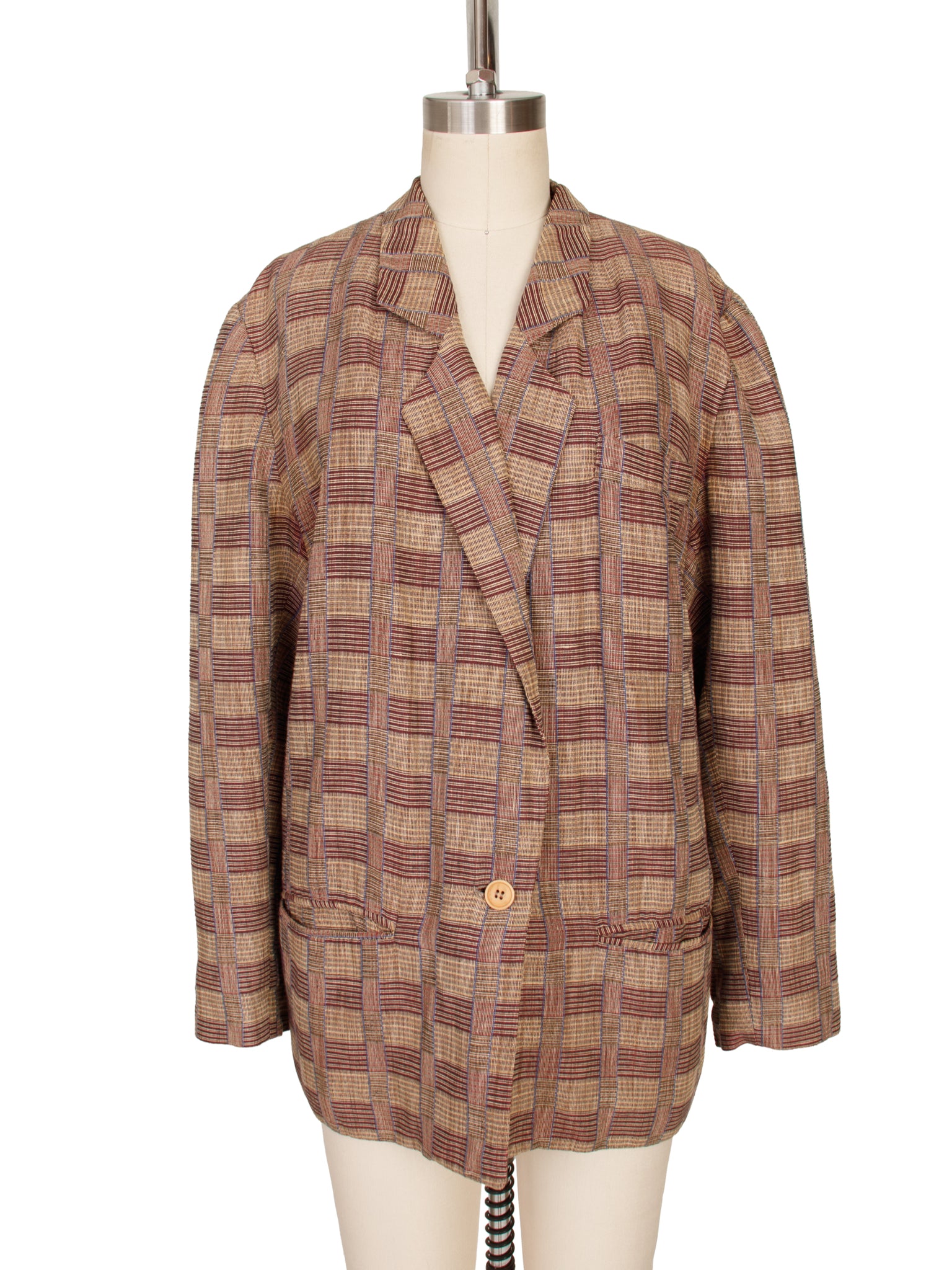 1990s Emporio Armani Woven Check Blazer
