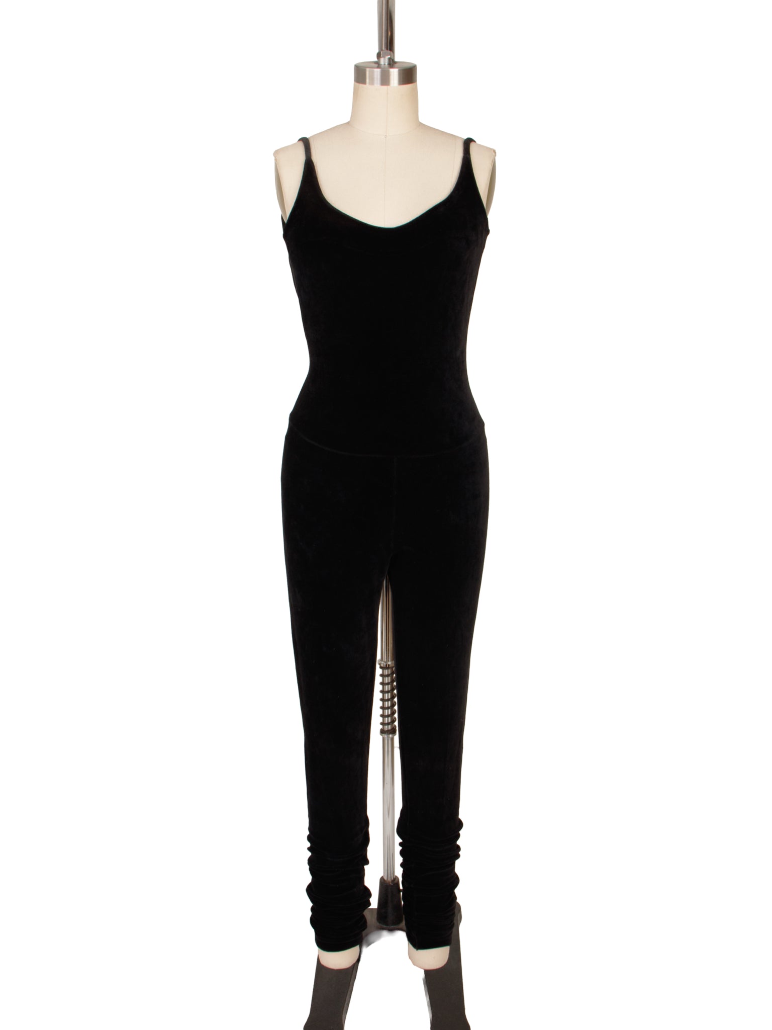 1980s Betsey Johnson Punk Label Velour Jumpsuit