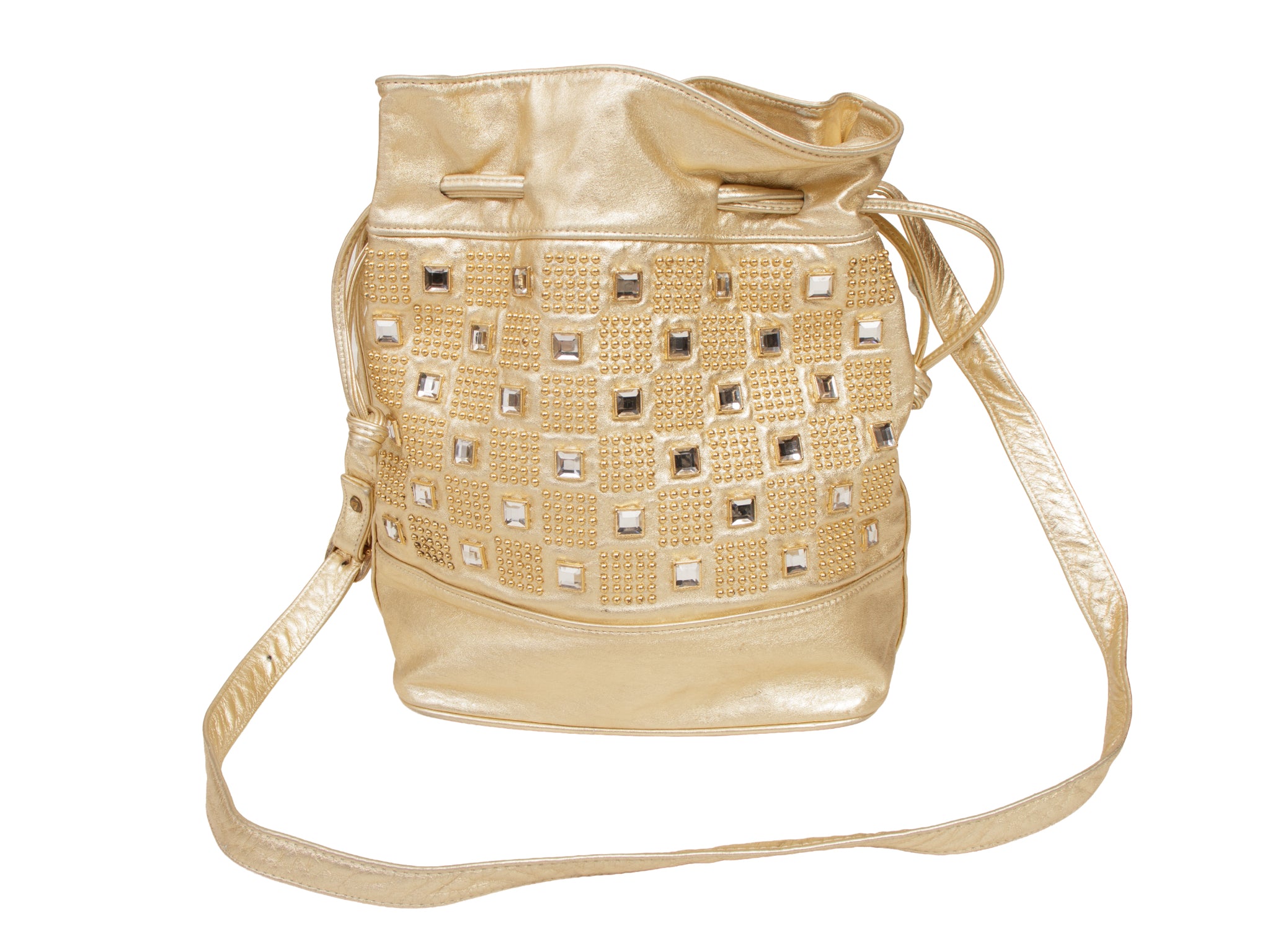 1980s Metallic Embellished Bucket Bag