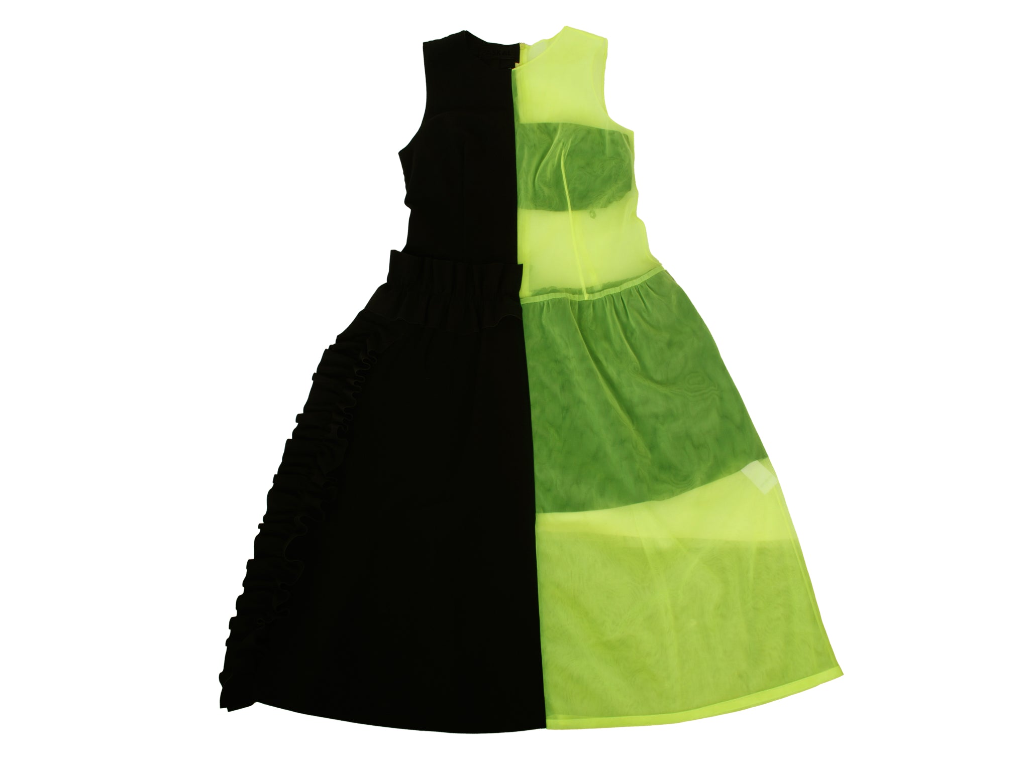 Paskal Neon Tulle & Neoprene Color Block Dress
