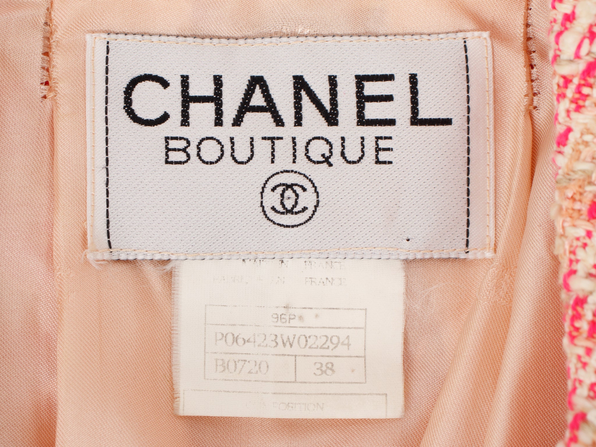 S/S 1996 Chanel Tweed & Velour Trim Jacket
