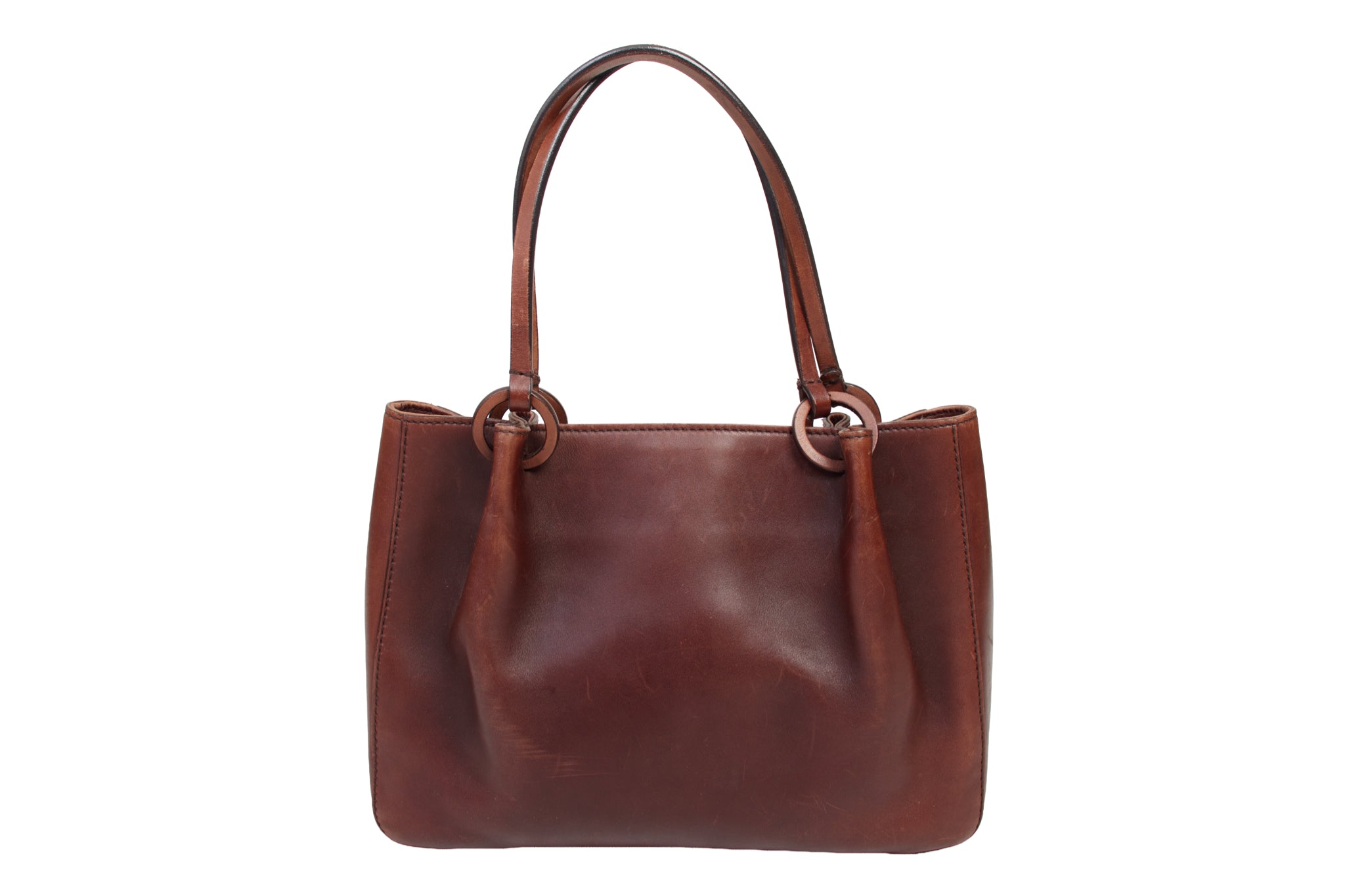 Gucci Leather Luggage Tag Tote