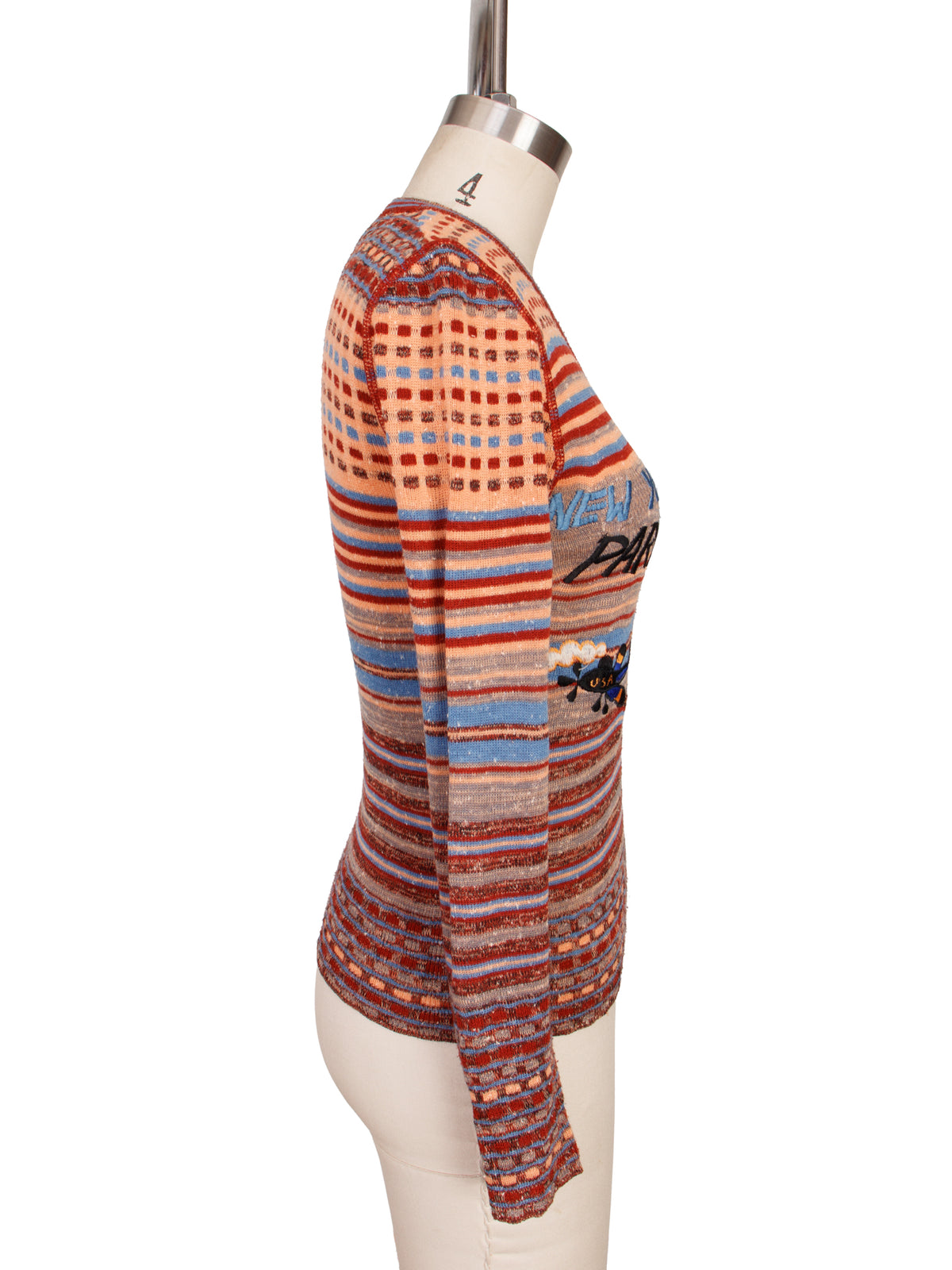 1970s New York Paris Novelty Stripe Sweater