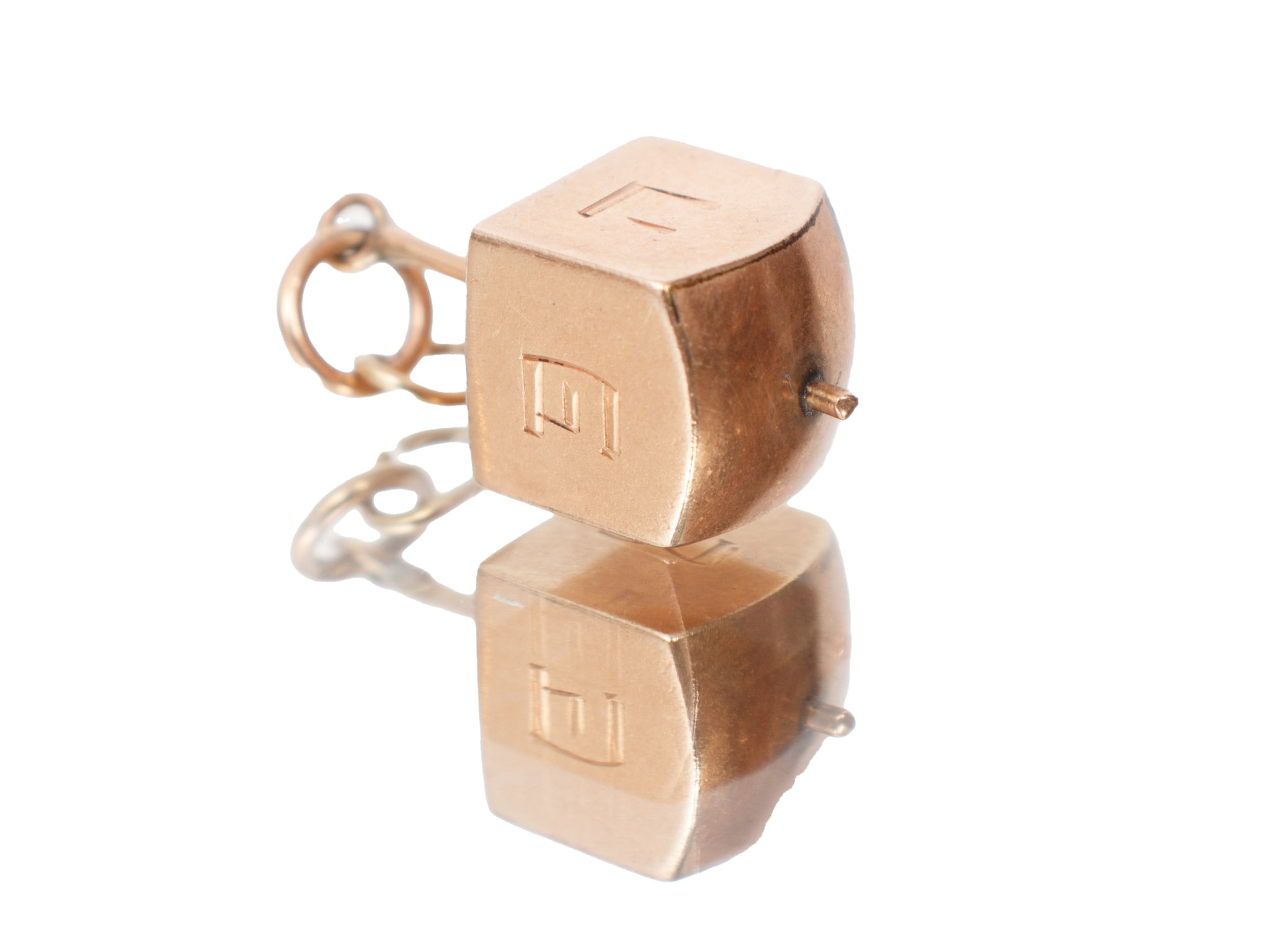 14K Gold Dreidel Charm