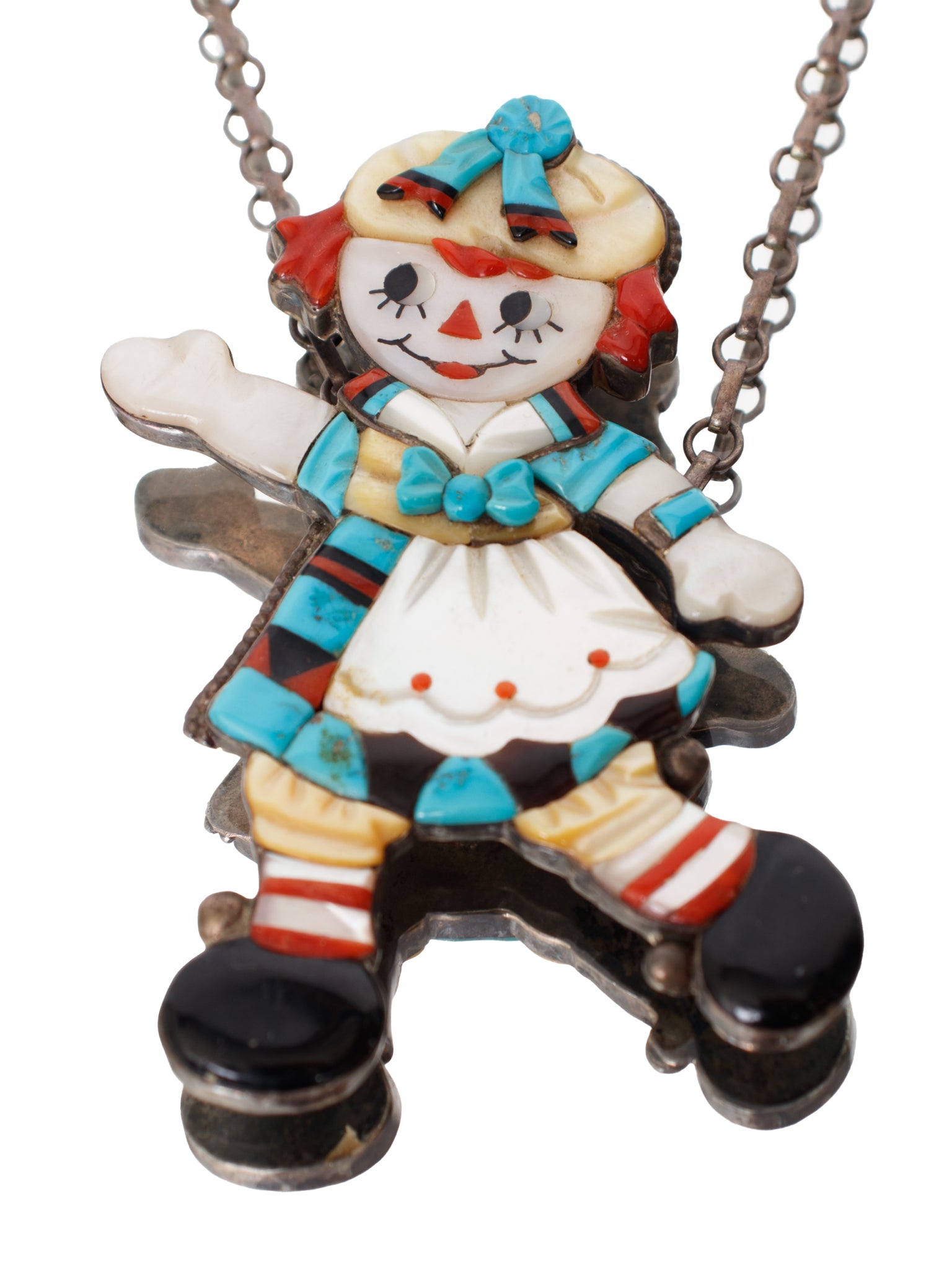 Veronica Poblano Zuni Raggedy Ann Brooch/ Necklace