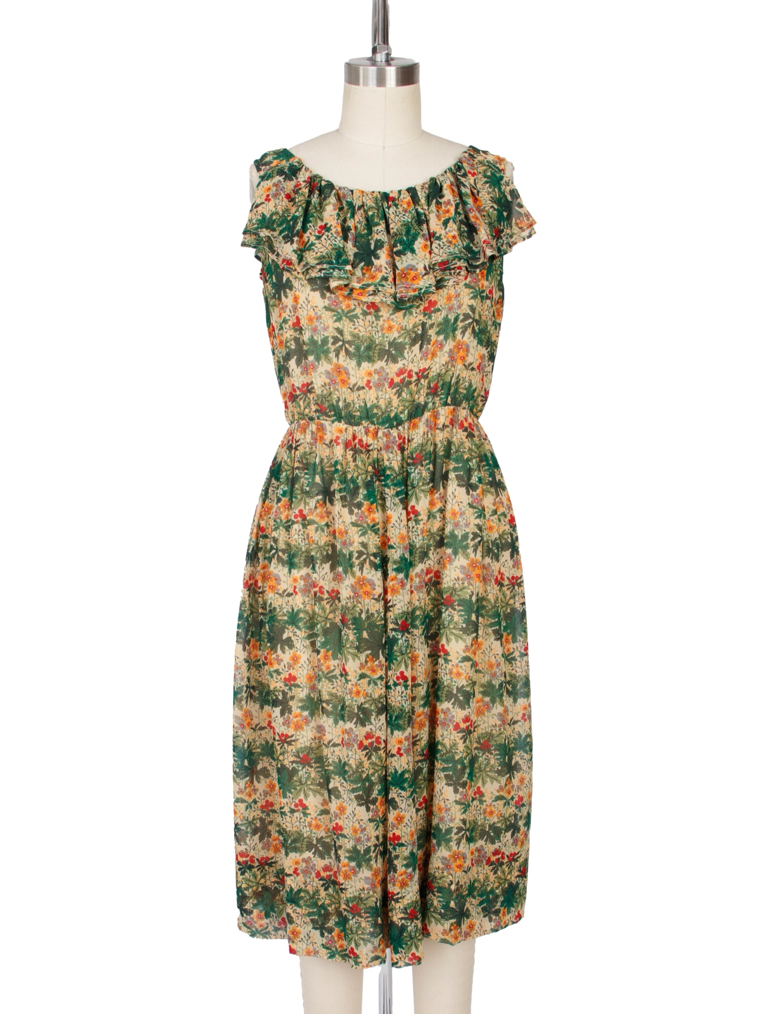 1970s Valentino Silk Floral Dress