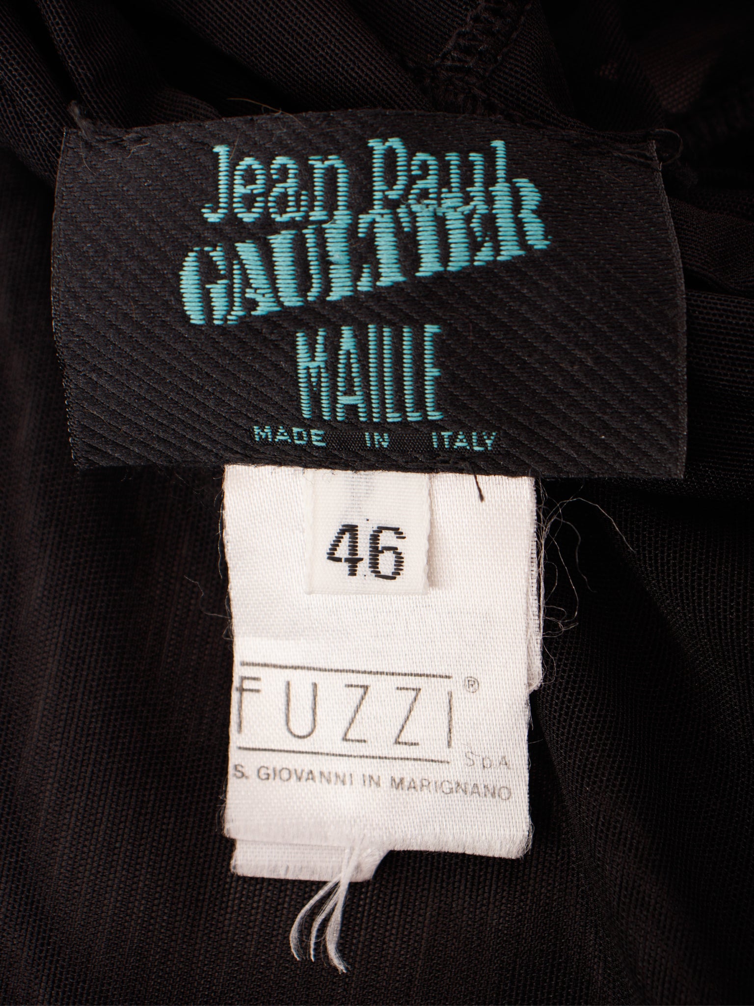 Jean Paul Gaultier Mesh & Wool Embroidered Dress