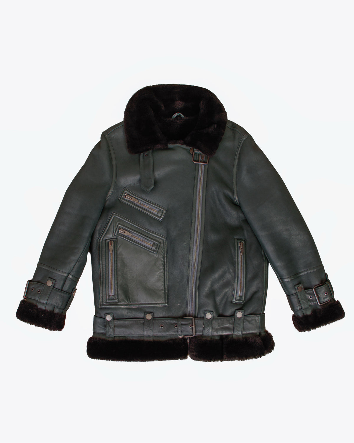 The Arrivals Lamb Shearling Zip Up Jacket