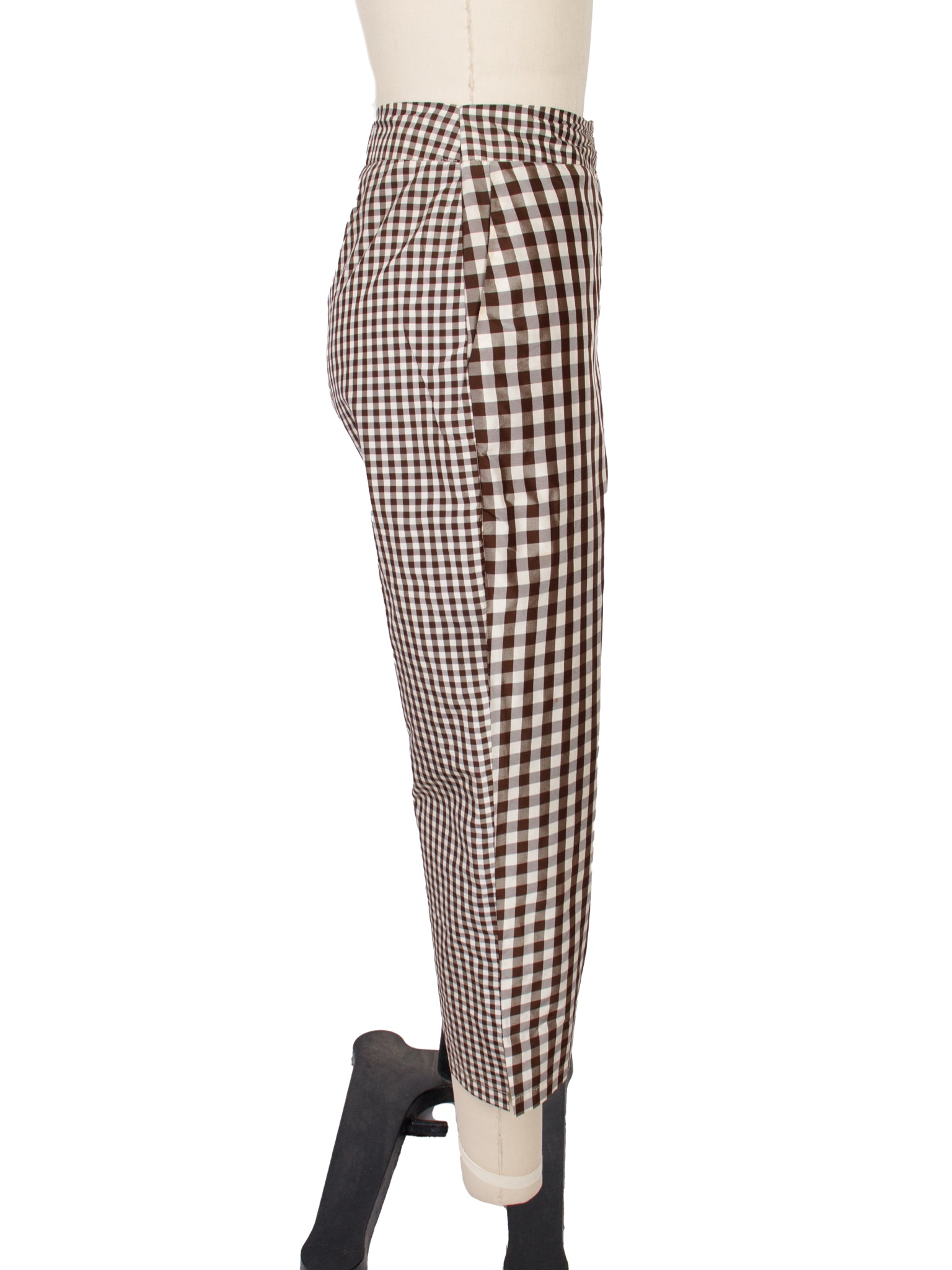 Chelsea Mak Silk Taffeta Gingham Pant Set