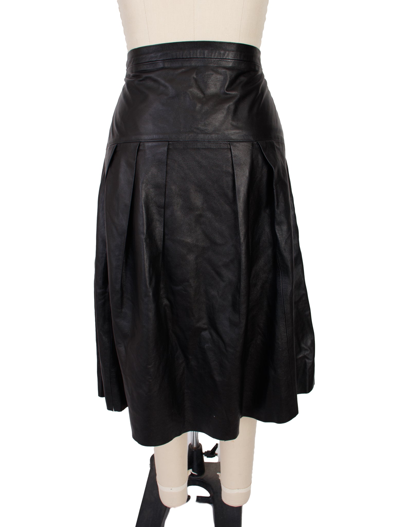 Co. Leather Pleated Skirt