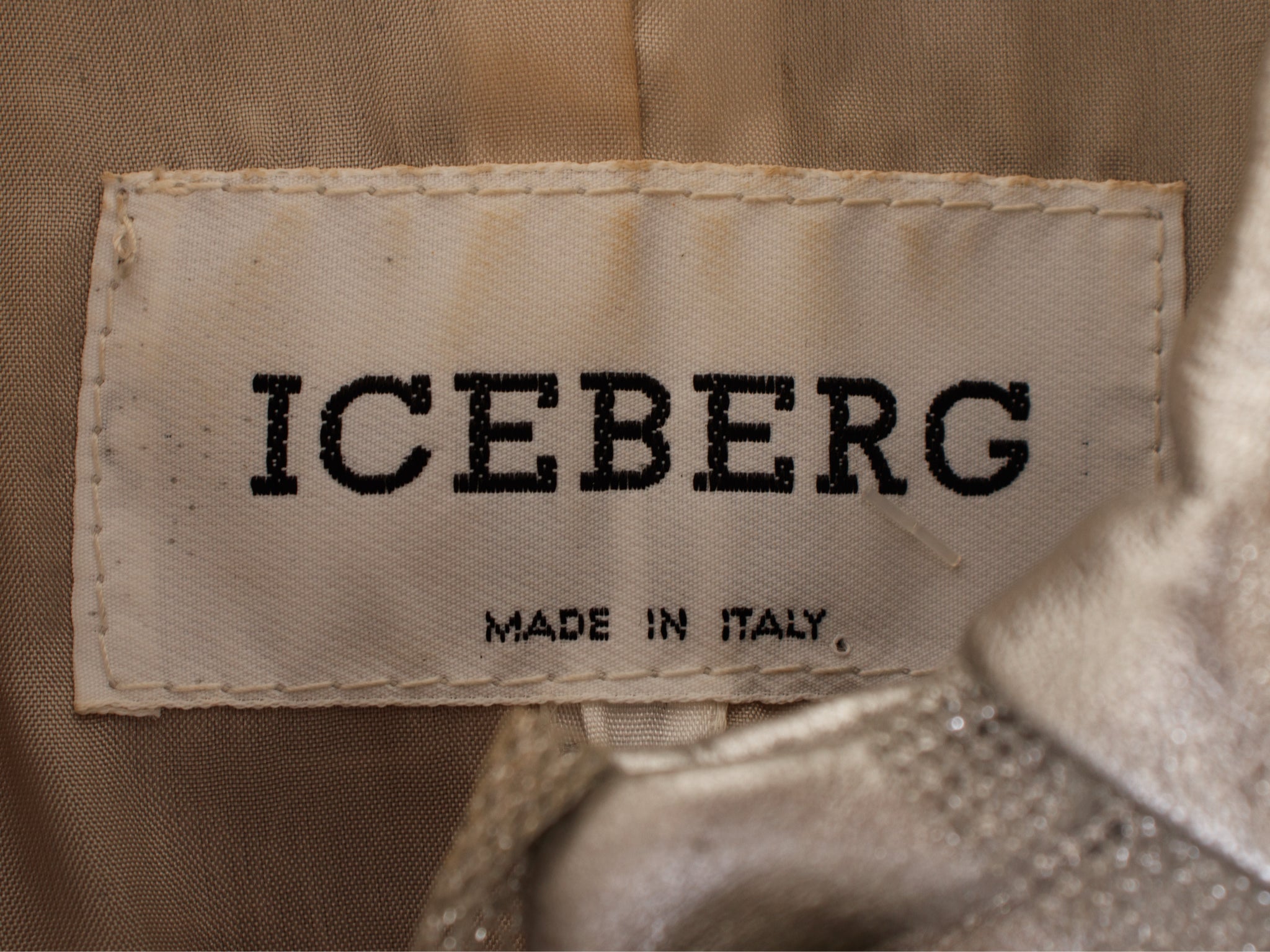 Iceberg Metallic Leather & Tulle Trim Coat