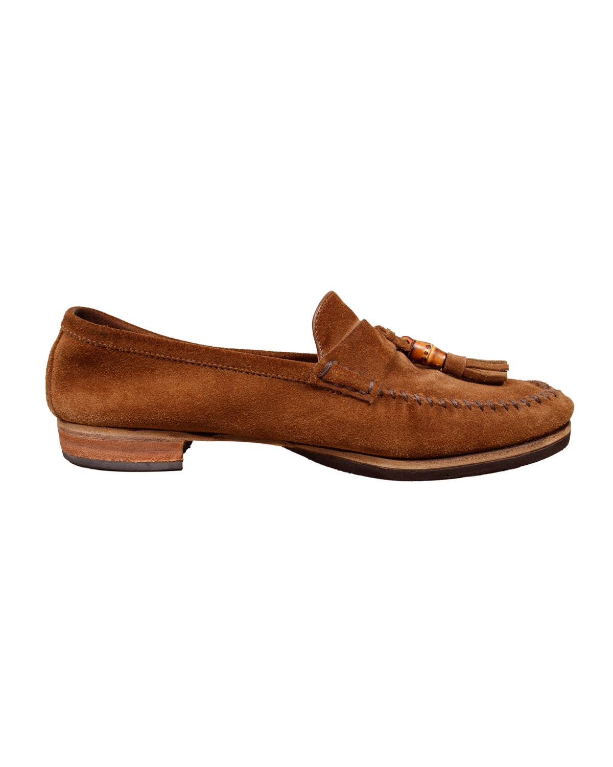 Gucci Suede Bamboo Tassel Loafers