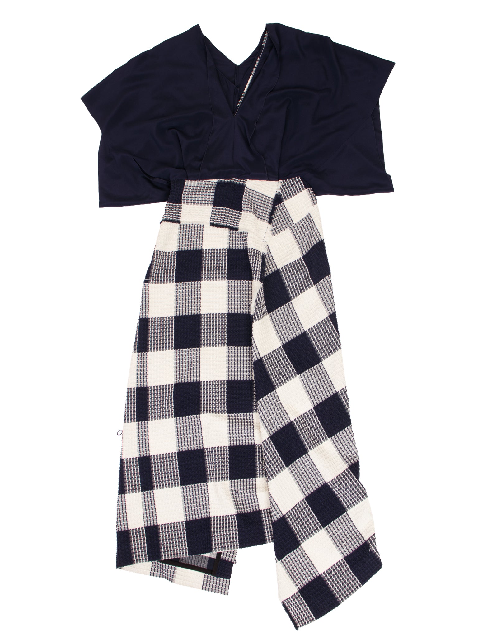 Roland Mouret Crepe Jersey & Gingham Dress