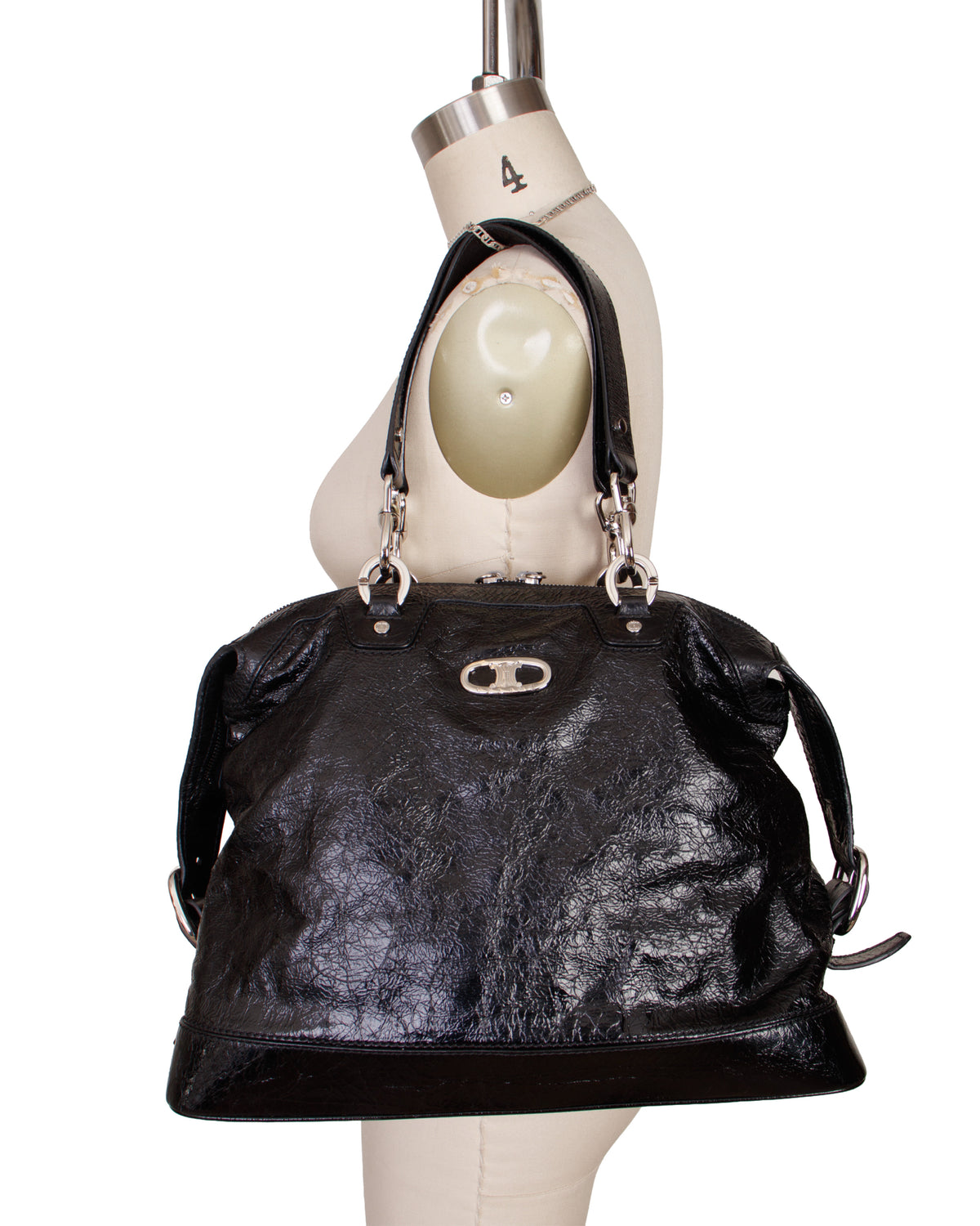 2008 Celine Crinkle Patent Leather Bowler Bag*