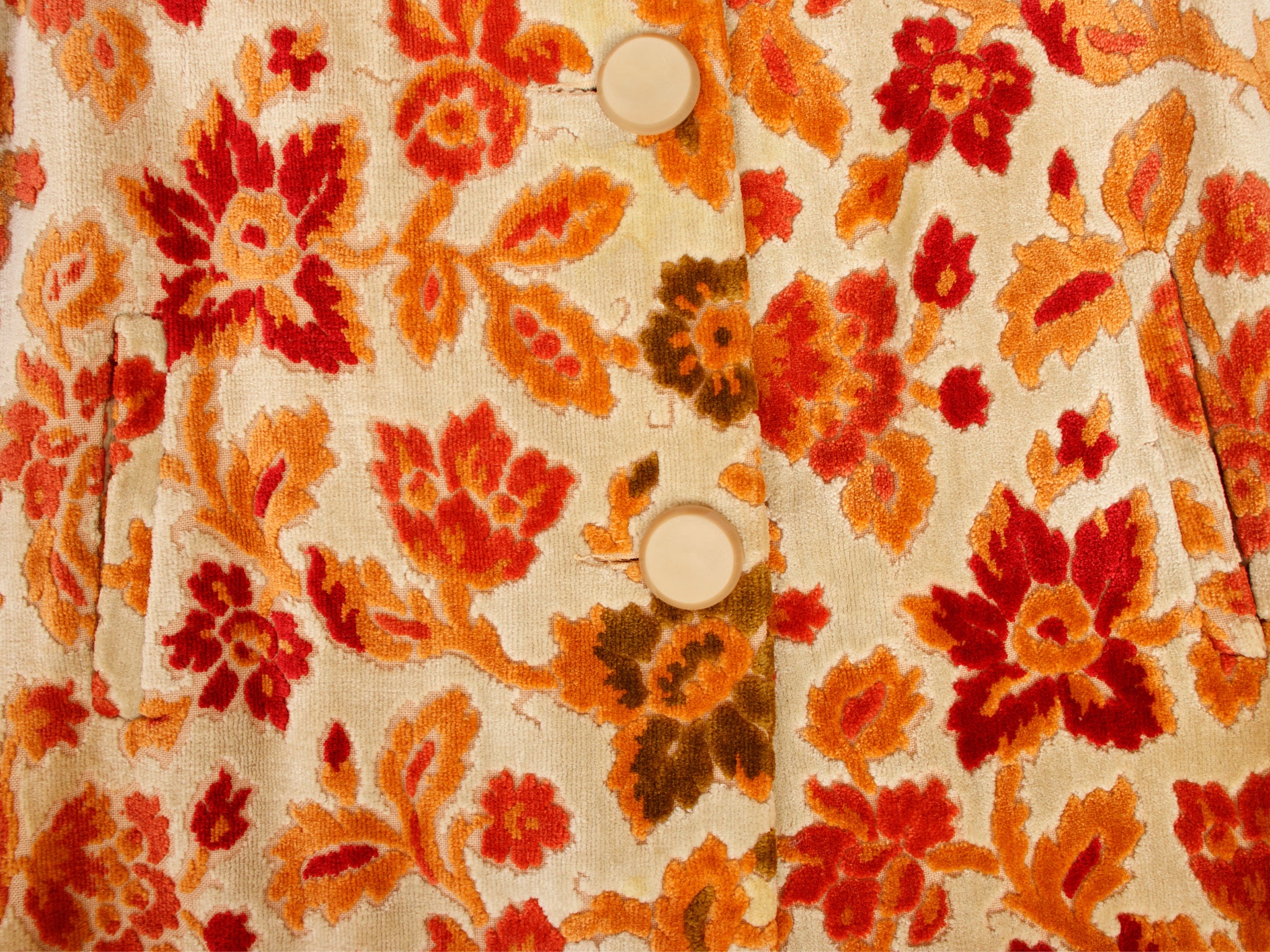 1960's Floral Tapestry Swing Coat