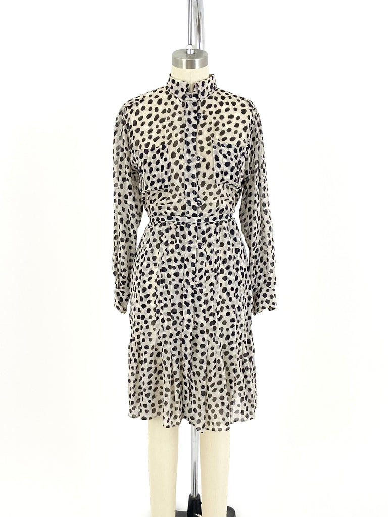 Yves Saint Laurent Silk Chiffon Printed Dress