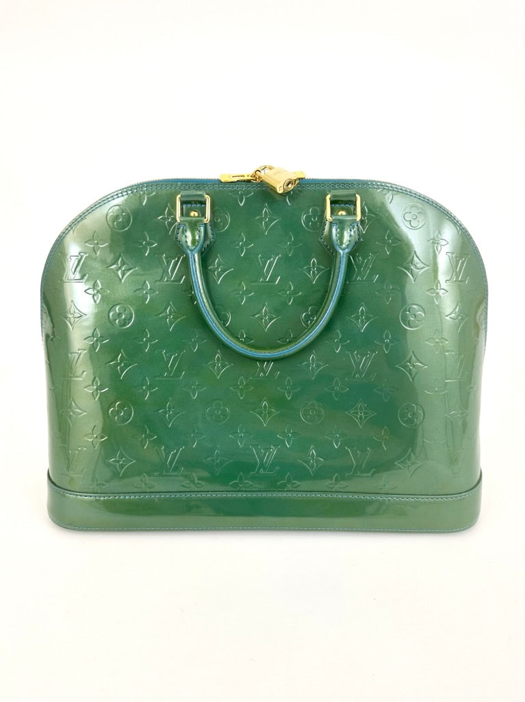Louis Vuitton Green-Blue Vernis Alma GM Bag*