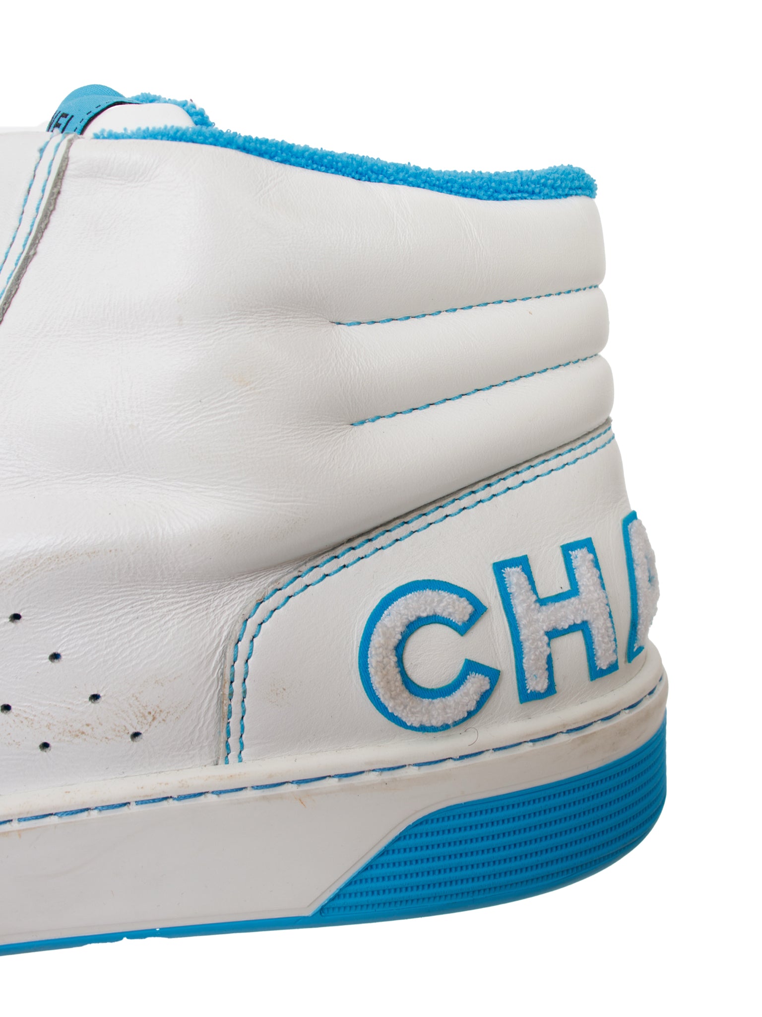 SS 2020 Chanel Leather Logo High Top Sneakers