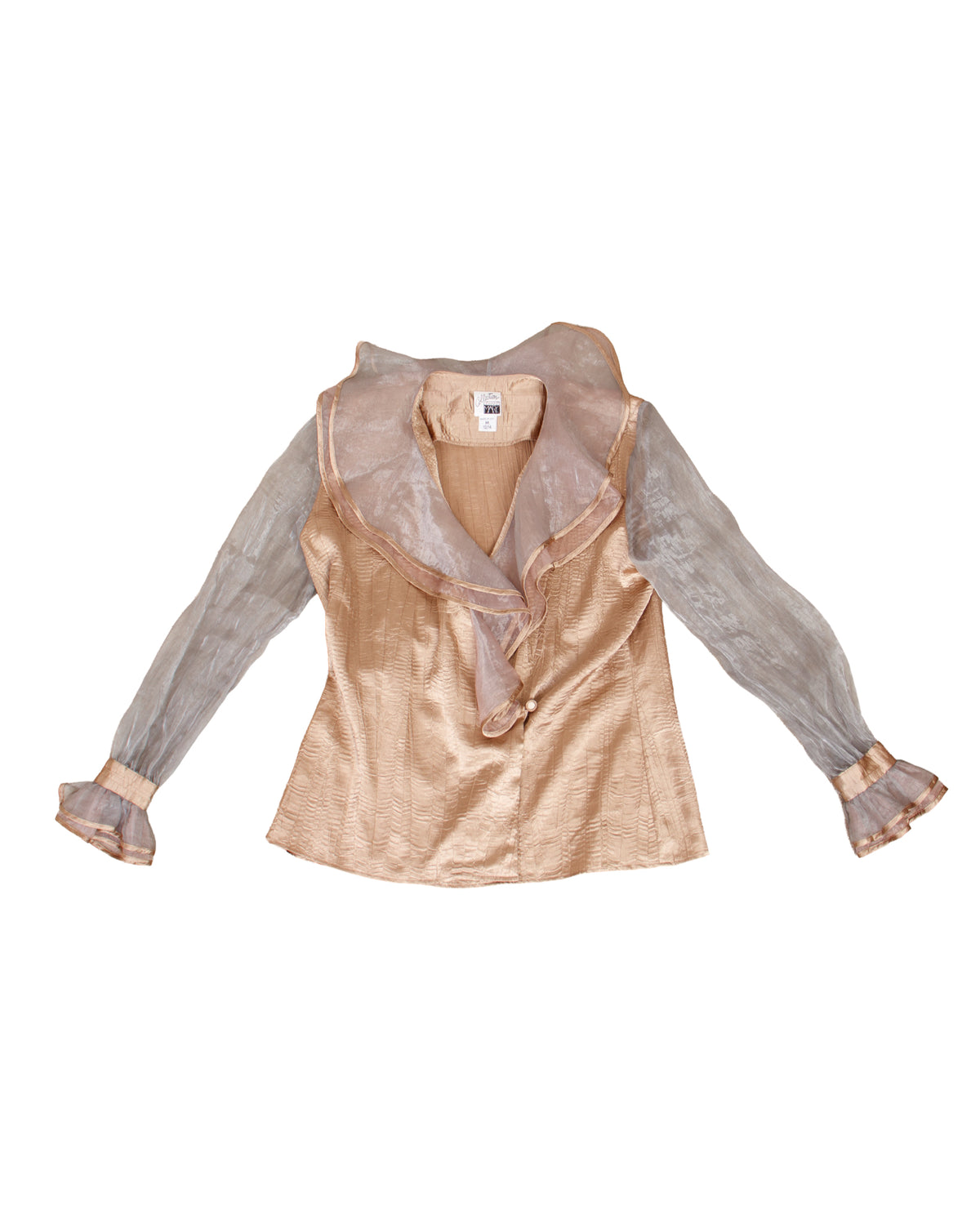 Jeanne Marc Satin & Organza Plisse Jacket