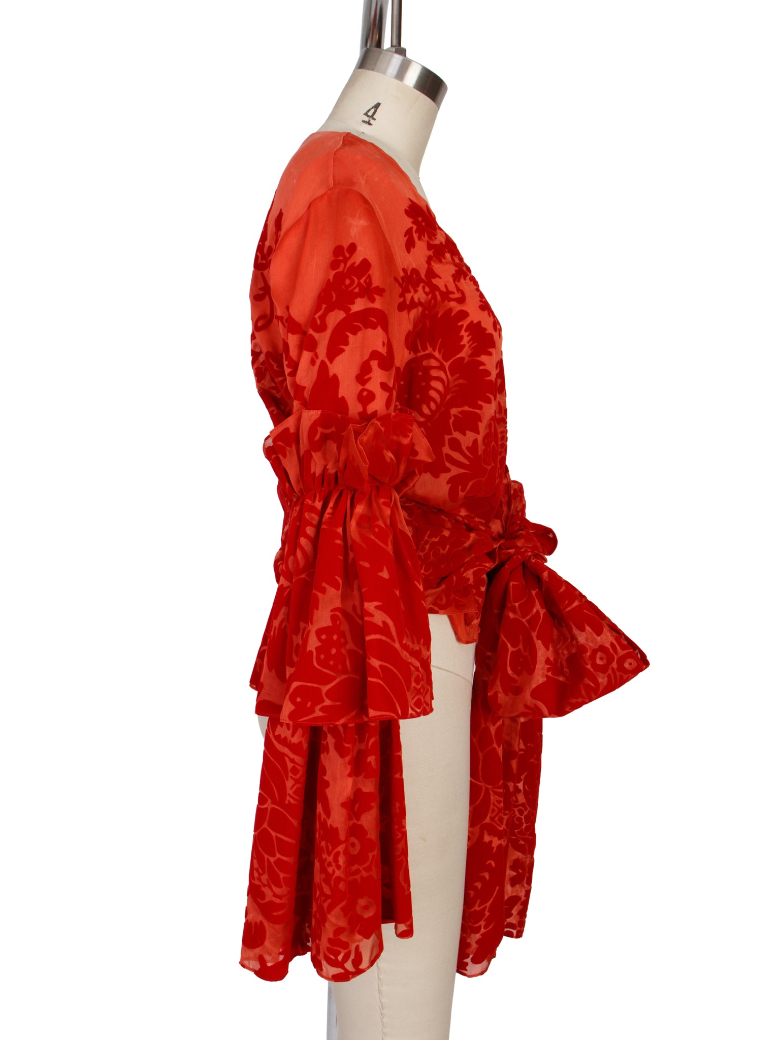 Rosie Assoulin Silk Velvet Floral Devore Blouse