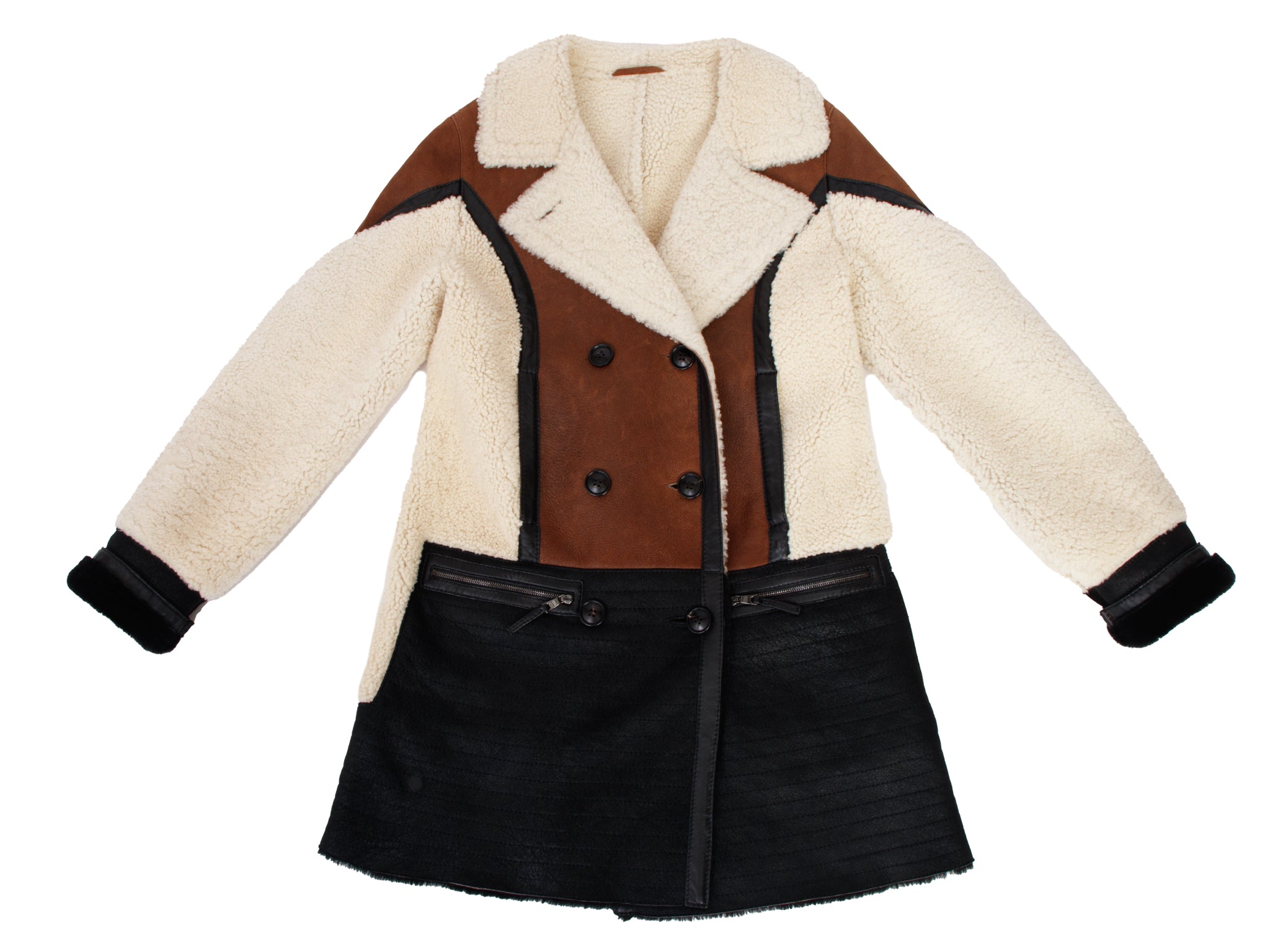 Dominic Bellissimo Shearling & Leather Patchwork Coat