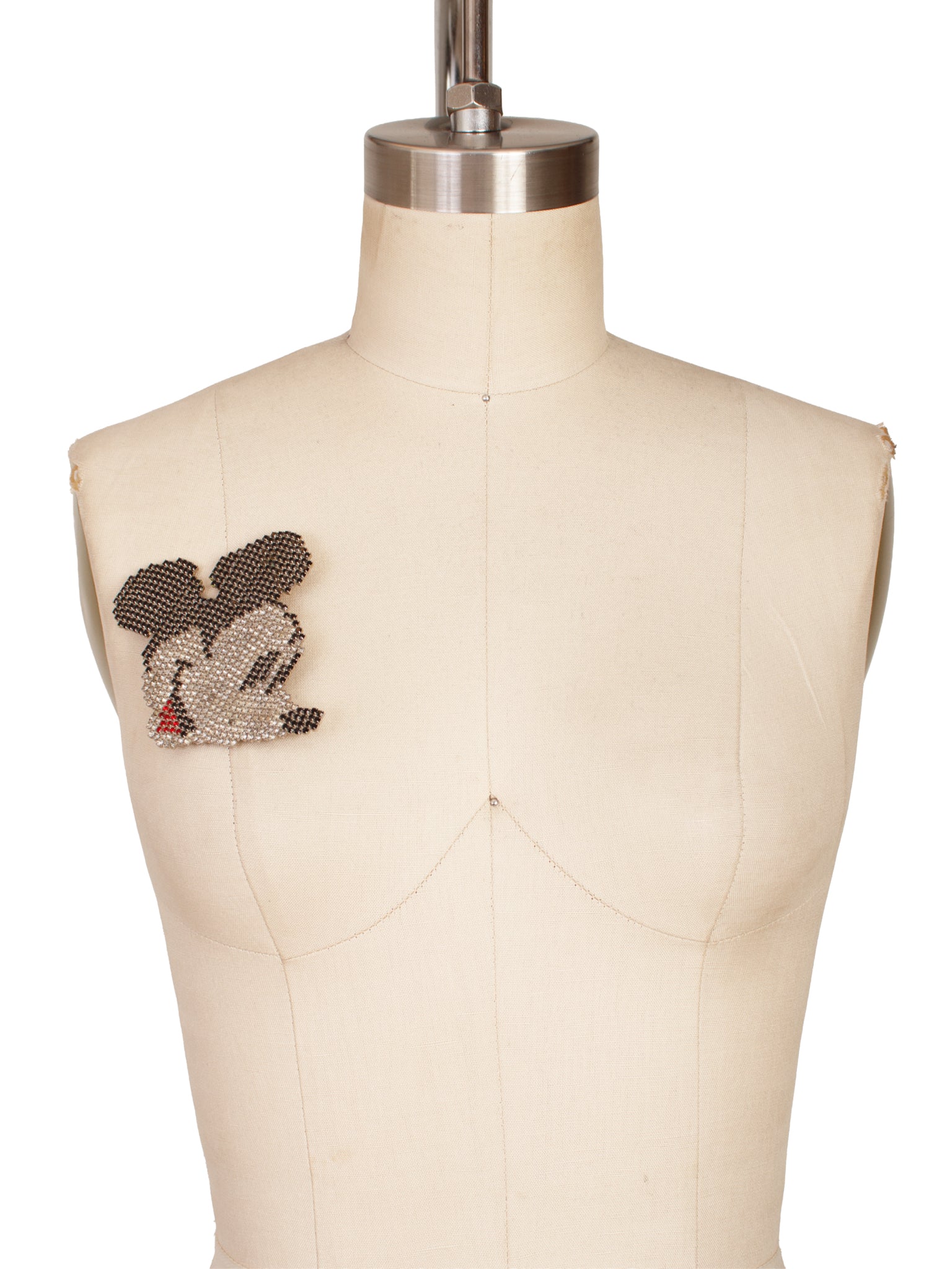 1980s Bauer Crystal Mickey Mouse Brooch