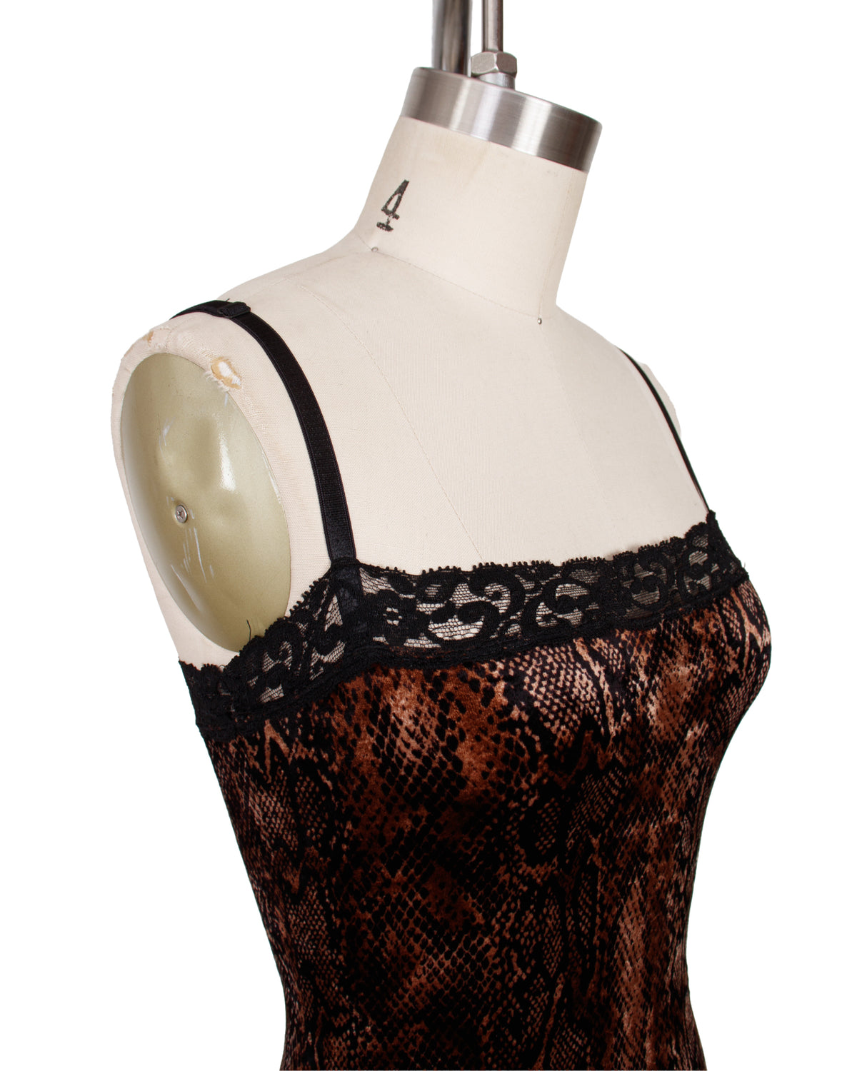 1990s Betsey Johnson Velvet Snakeskin Print Dress