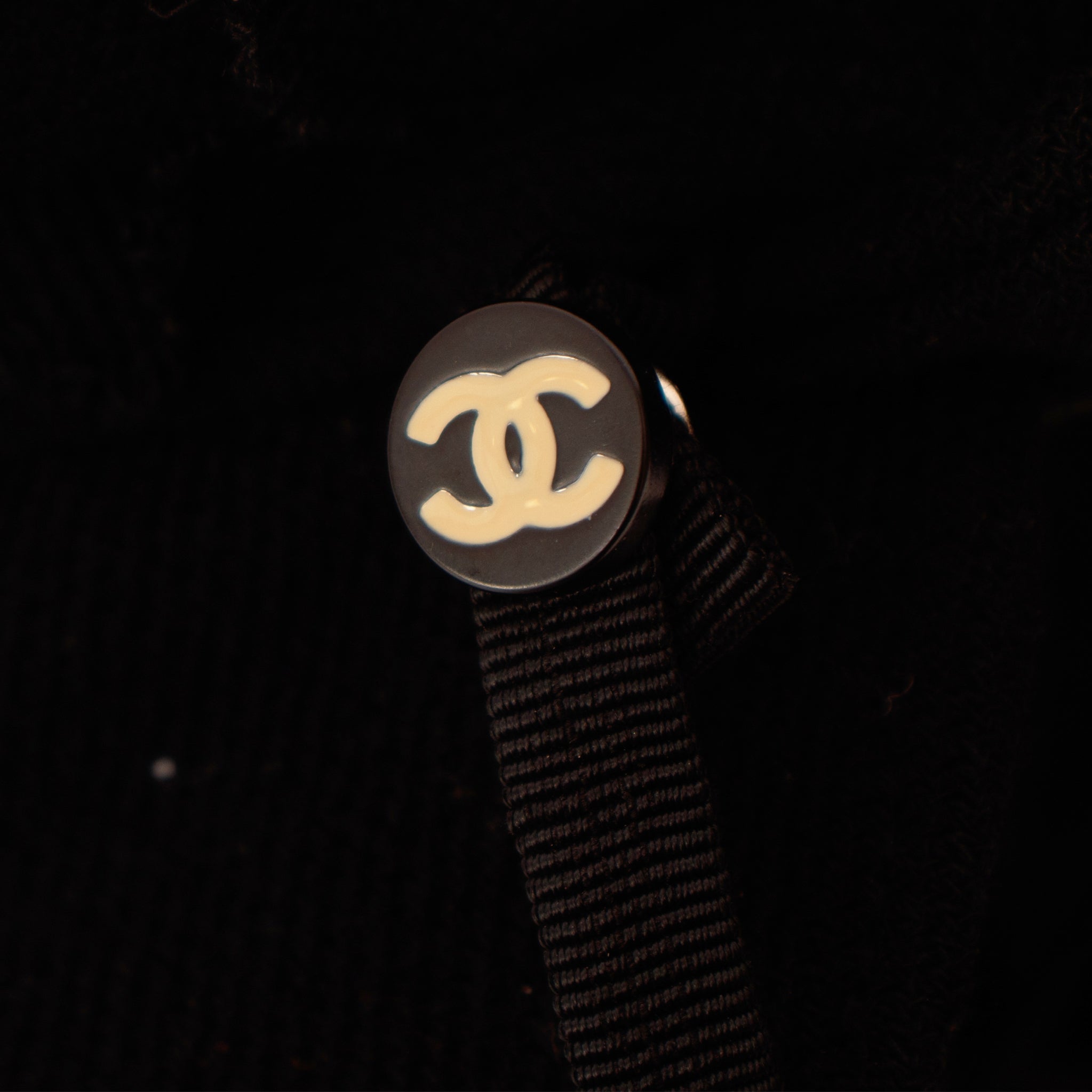 Chanel CC Camelia Wool Riding Cap