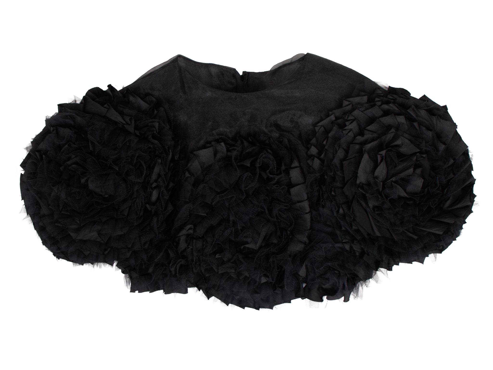 Avant Garde Organza Tulle Rosette Blouse