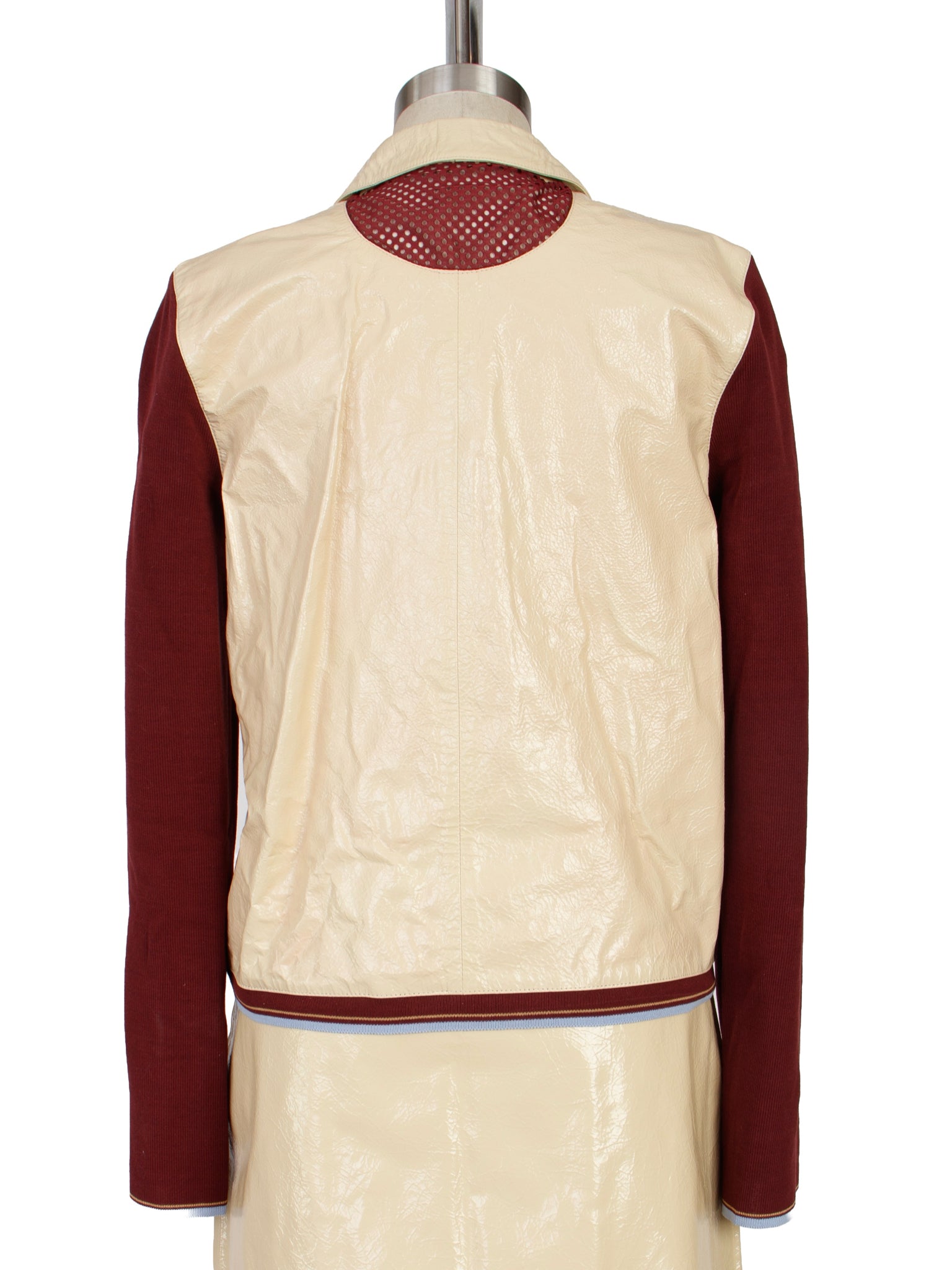 SS 2000  Miu Miu Patent Leather Rib Knit Jacket