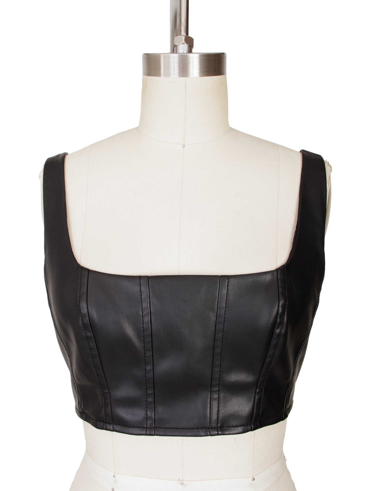 Staud Faux Leather Bralette Top