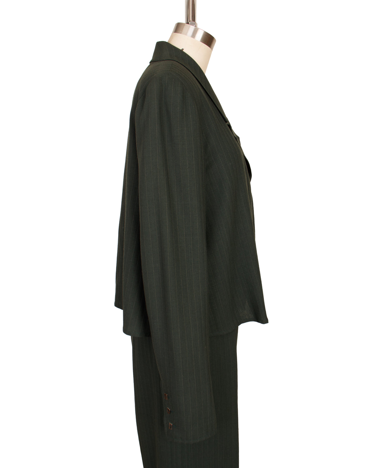 Karl Lagerfeld Wool Pinstripe Three-Piece Pantsuit