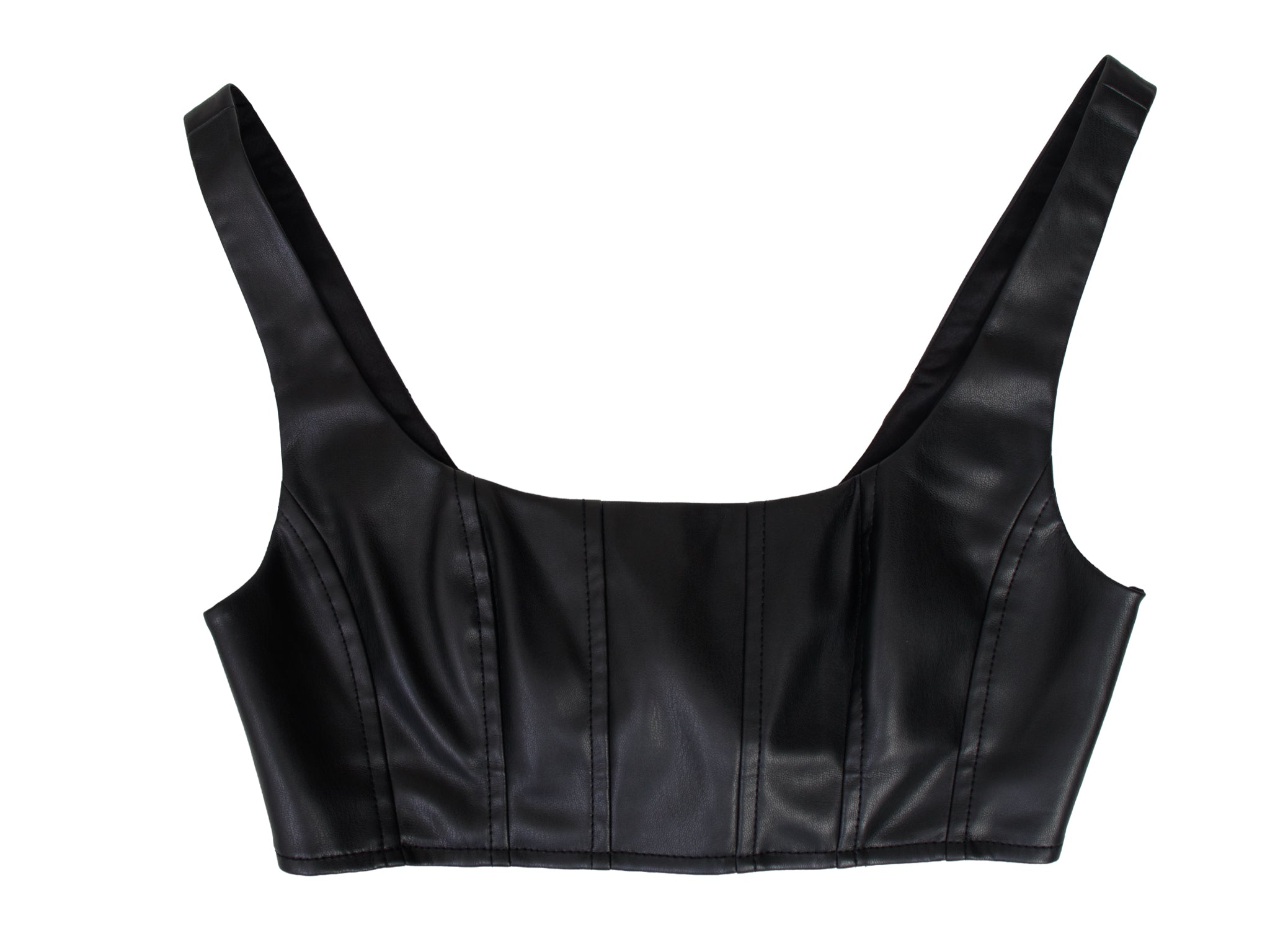 Staud Faux Leather Bralette Top