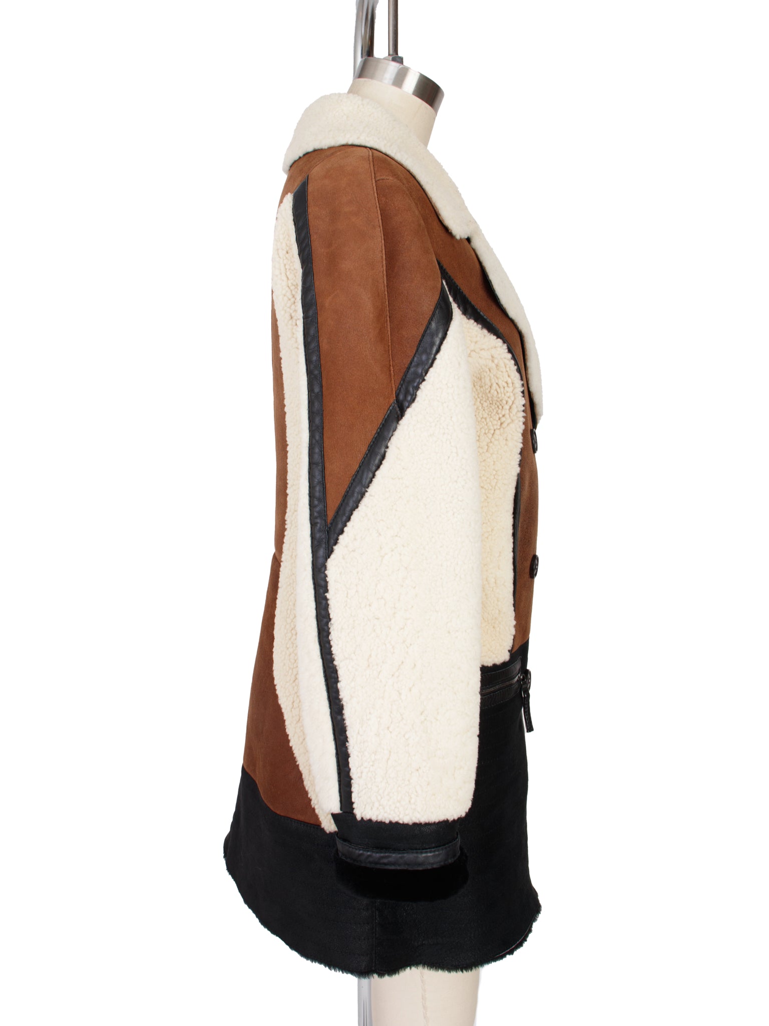 Dominic Bellissimo Shearling & Leather Patchwork Coat