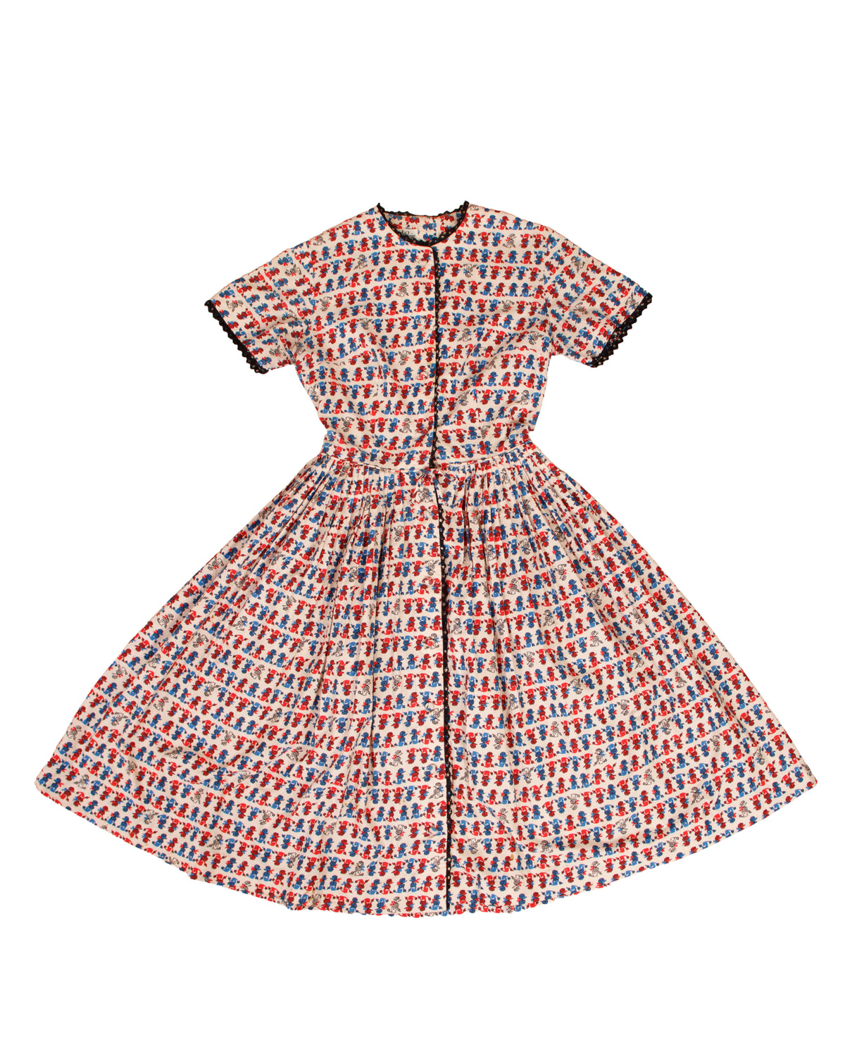 Teena Paige Poodle Print Dress & Matching Gloves Set