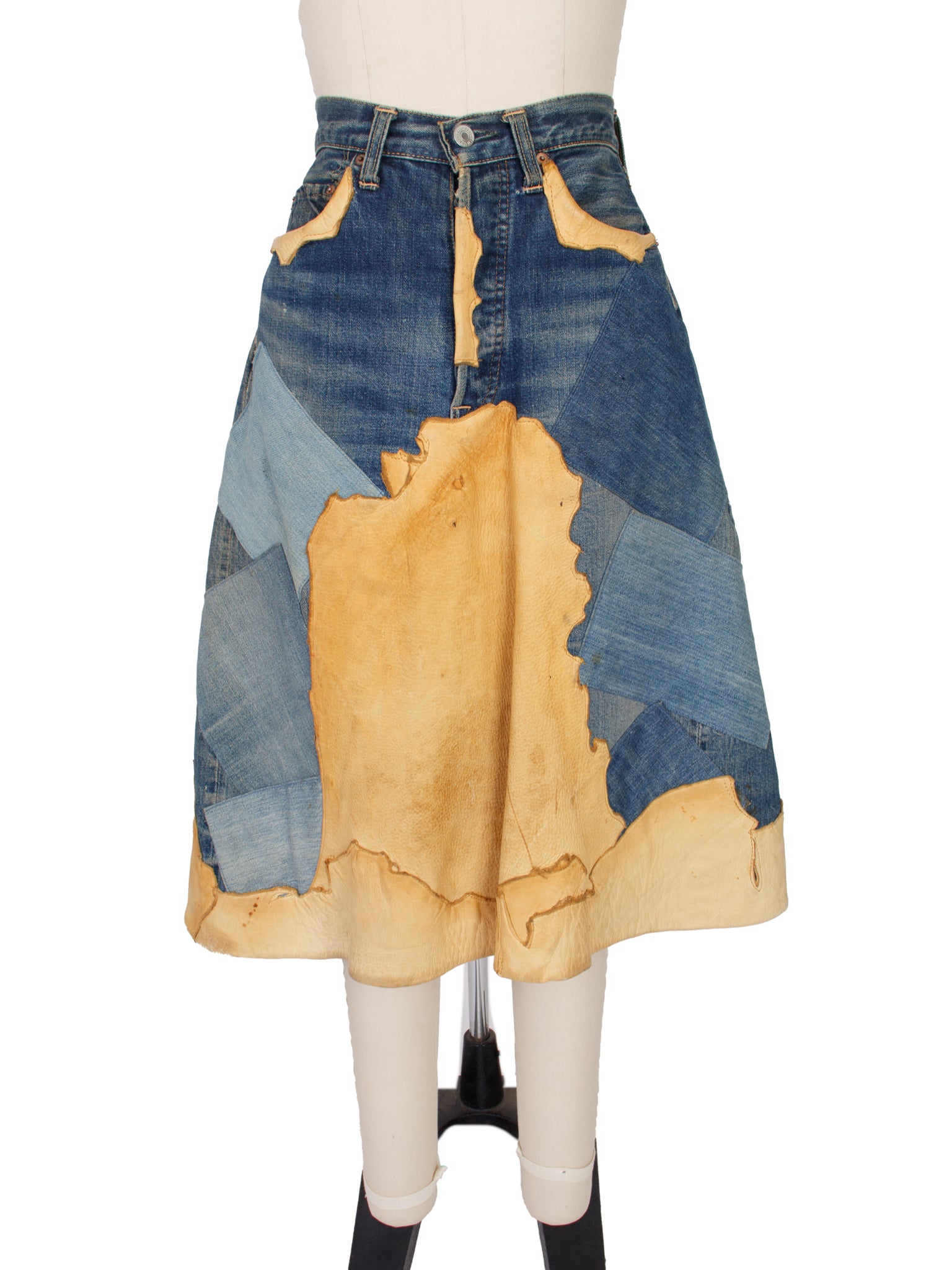 The Hidery Denim & Doe Skin Halter & Skirt Set