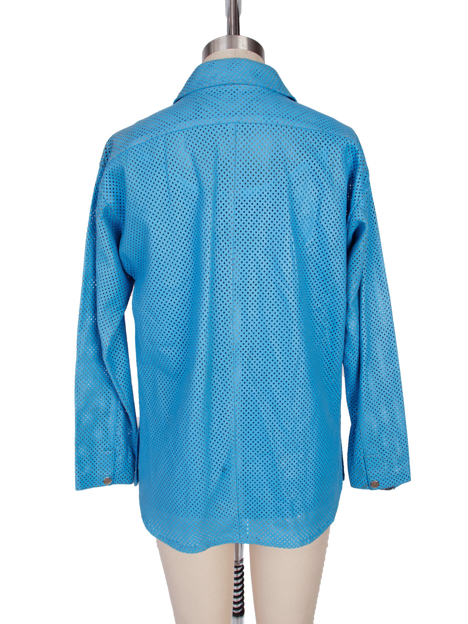 Lillie Rubin Perforated Leather Cami & Shirt Set